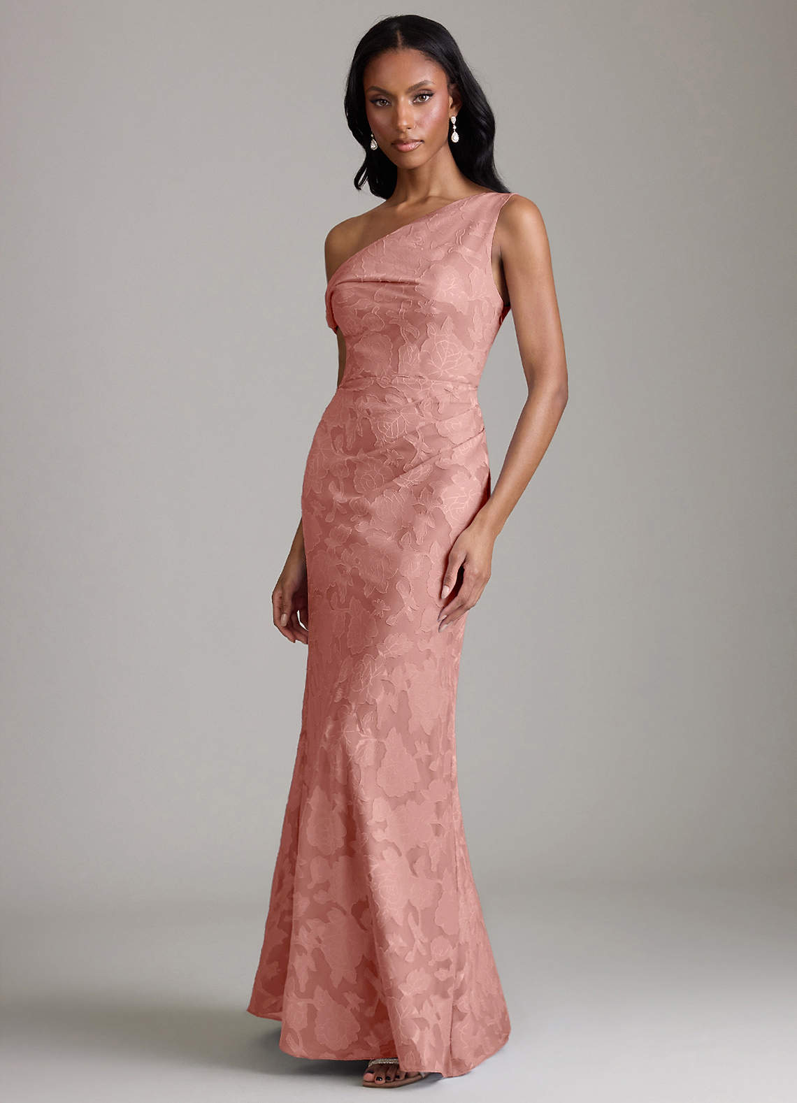 Azazie Emerson Probar vestidos en casa Vestido de Negro de Devorado Floral de Corte Sirena con Vestidos sin tirantes image4