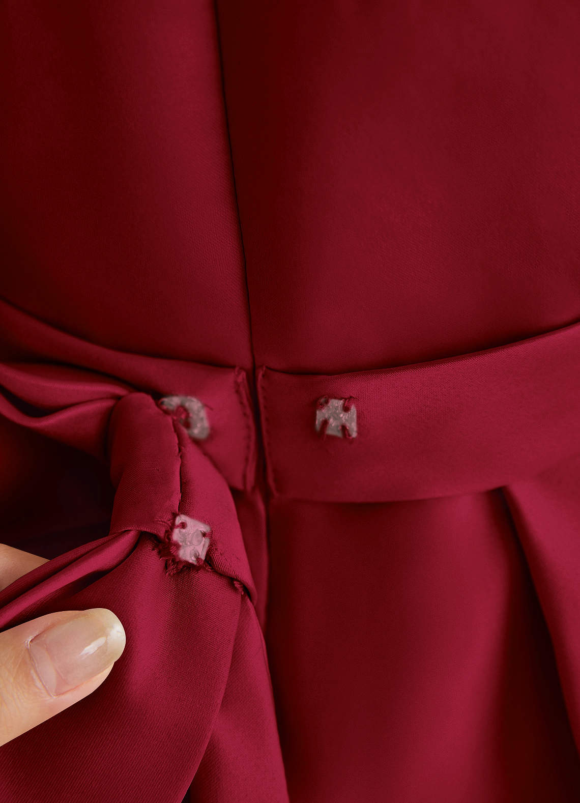 Azazie Princess Flower Girl Dresses Burgundy A-Line Pleated Matte Satin Dress image6