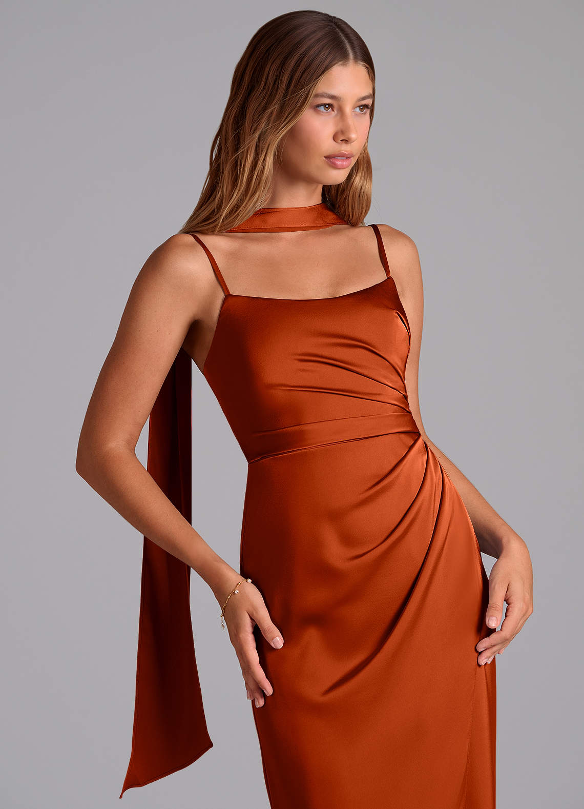 azazie paprika bridesmaid dress Azazie Calandra
