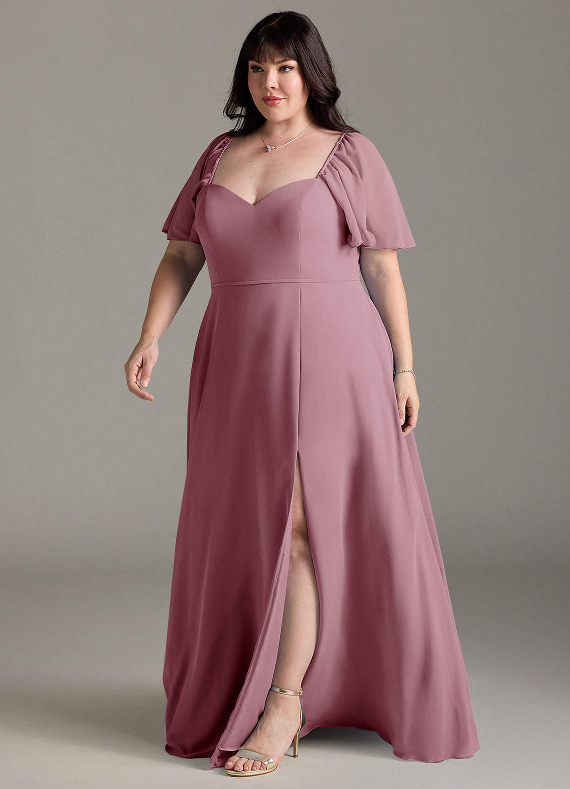 Azazie A-Line Sweetheart Floor-Length Chiffon Bridesmaid Dresses - Vintage Mauve Azazie A-Line Sweetheart Floor-Length Chiffon Bridesmaid Dresses - Vintage Mauve