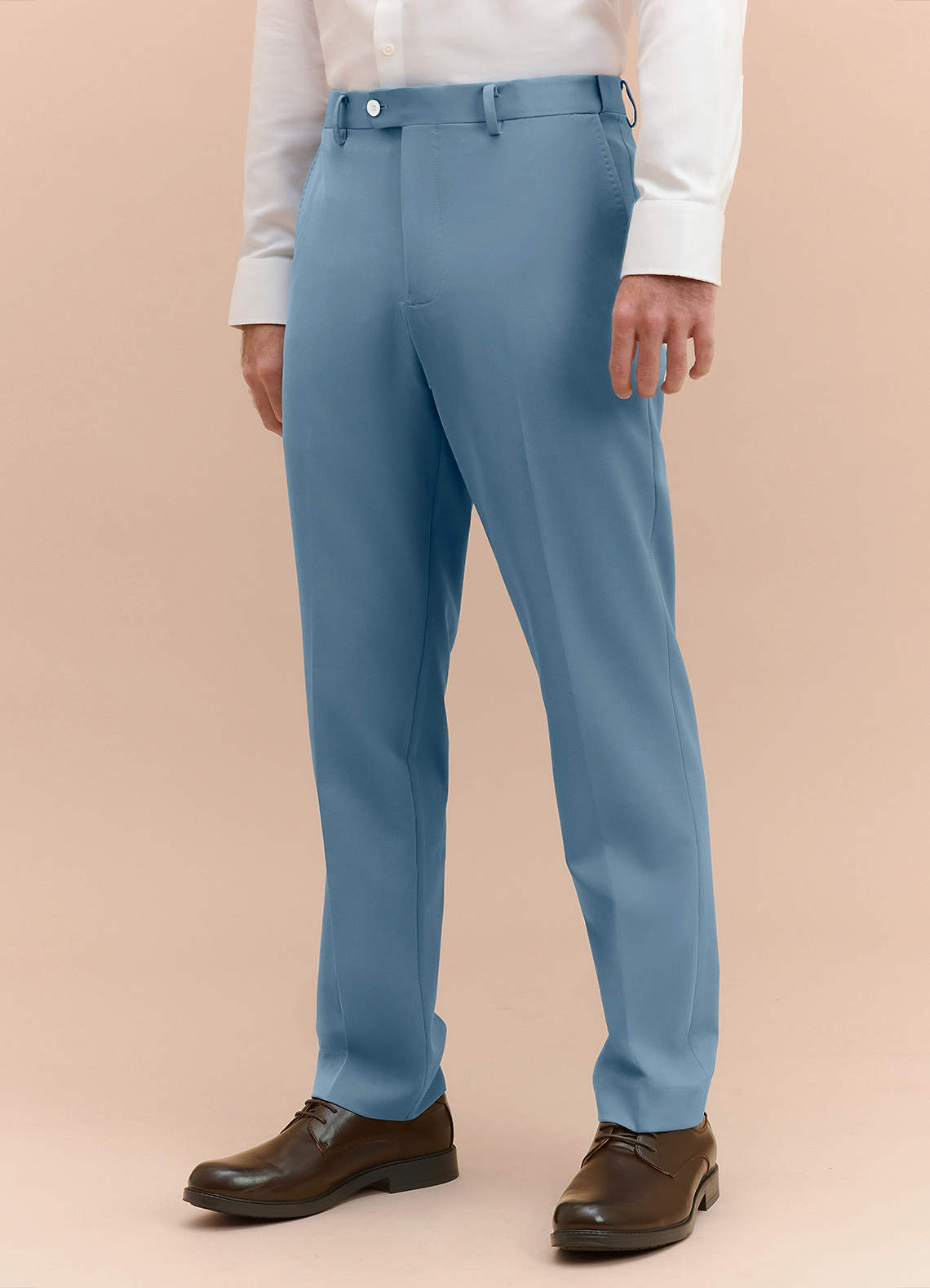 front James Light Blue Structured Stretch Dress Pants