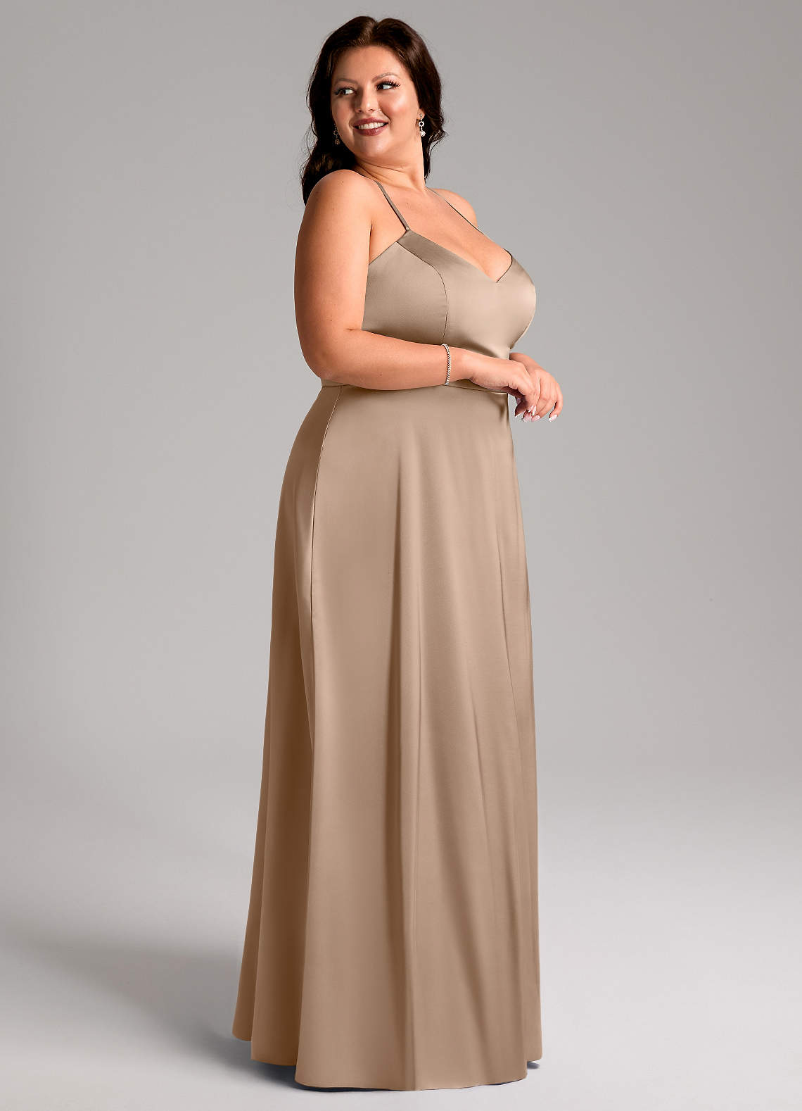 Vrouwen Marine Lange Bruidsmeisje Jurk Cowl Back A-Line Satijn