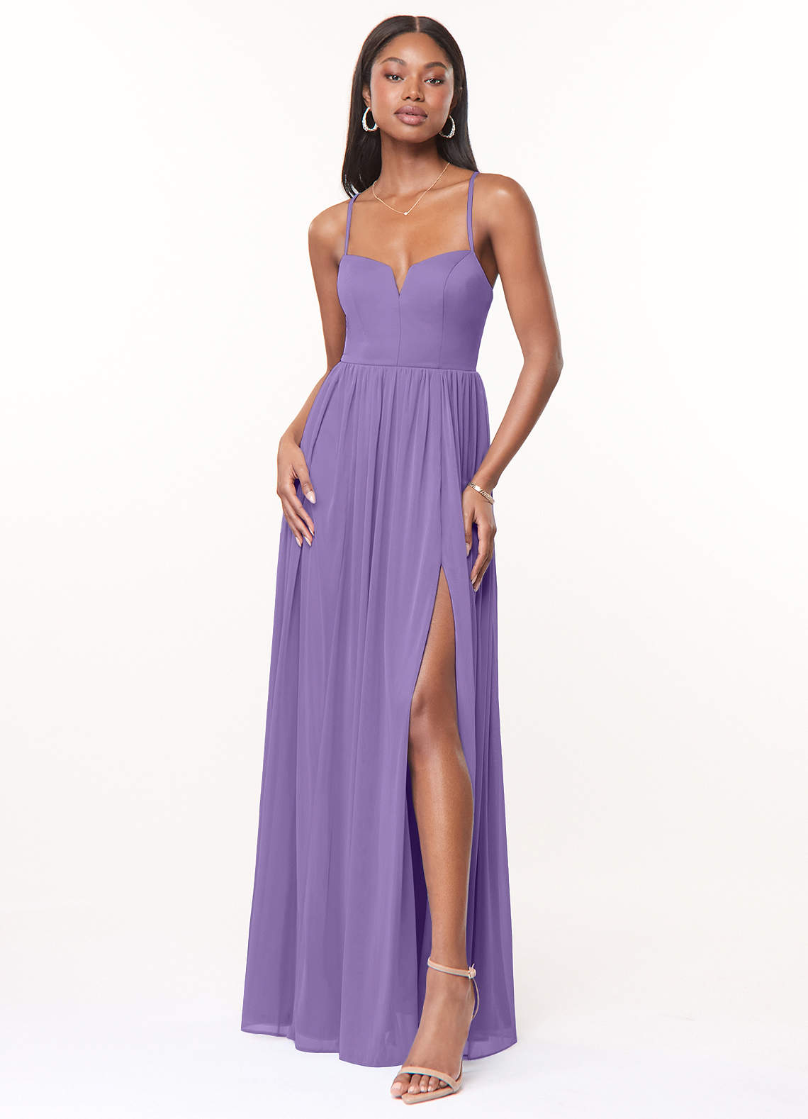 Azazie Marsol Bridesmaid Dresses Tahiti A-Line Corset Mesh Dress image1