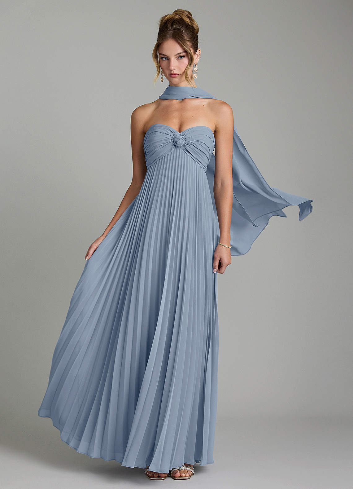 dusty blue convertible bridesmaid dresses Dusty Blue Chiffon Convertible Bridesmaid Dress Sleeveless Aline Wedding Party Dress