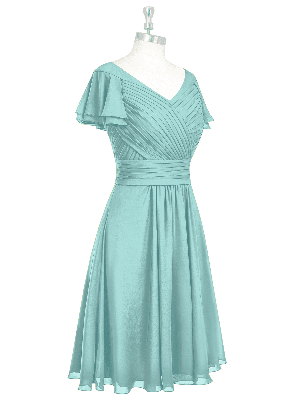 tiffany blue short bridesmaid dresses Tiffany Adjustable Satin Bridesmaid Dress main image 0