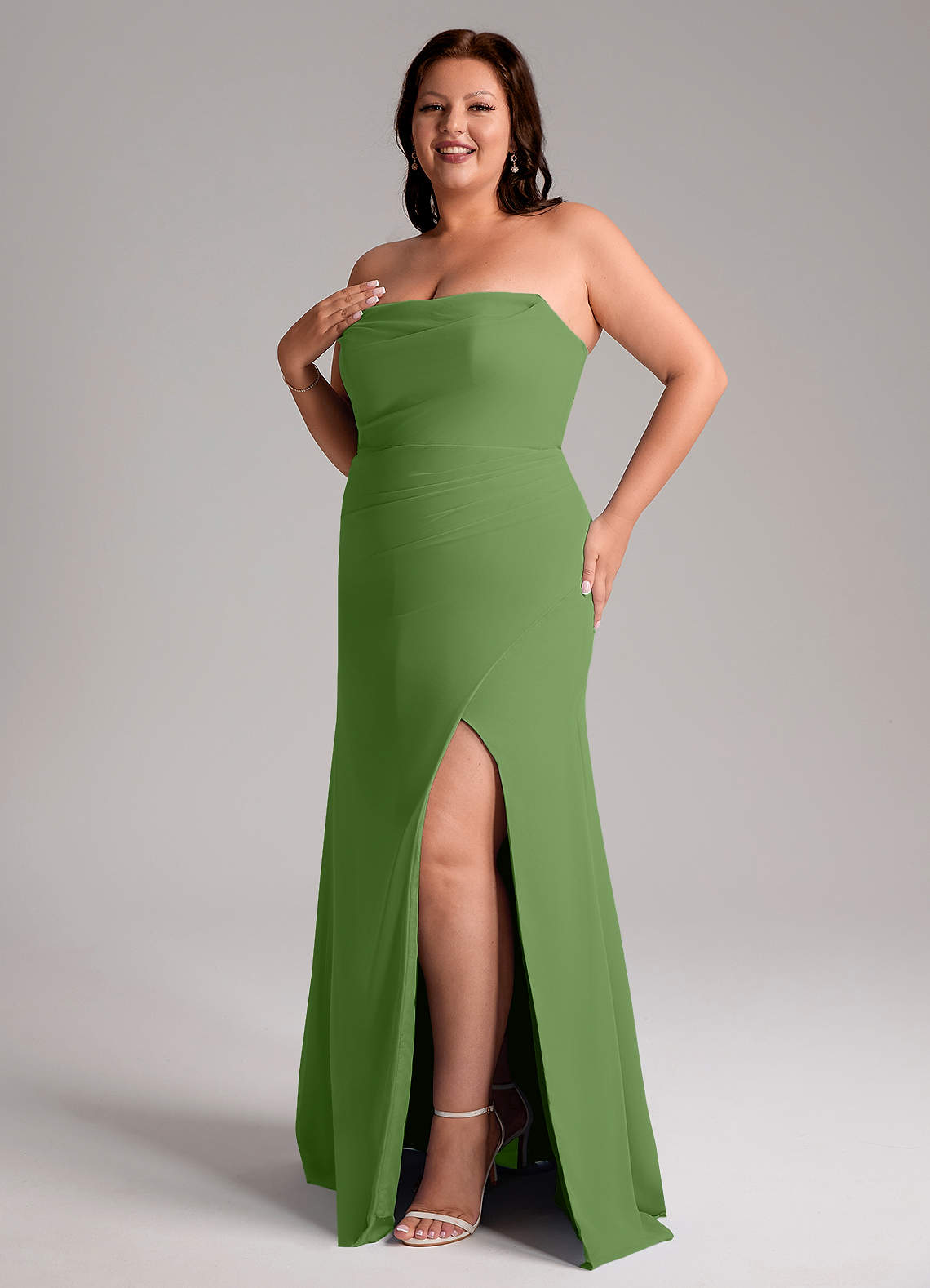 green emerald velvet dress Contrast Paneled Dress – BASSIKE main image 1