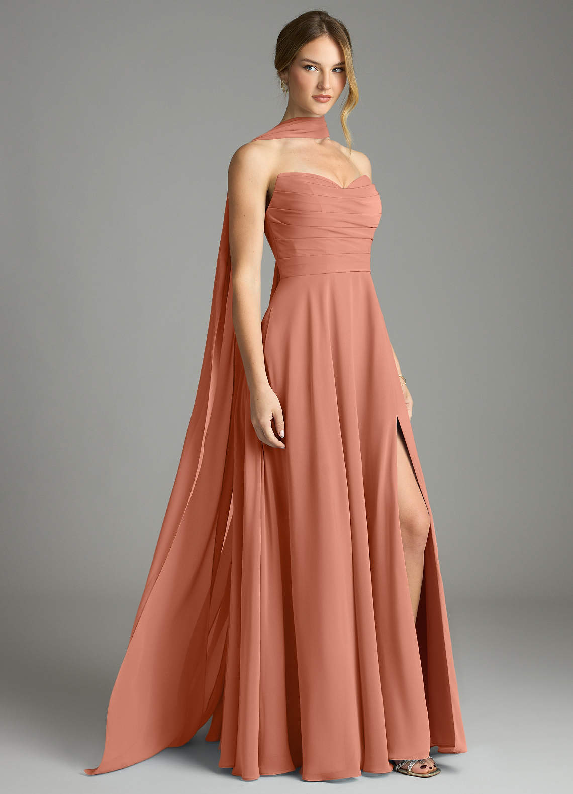 Azazie Ayla Abiti da Damigella Abito A-Line in Chiffon Scollo a Cuore Più Tagliato image1