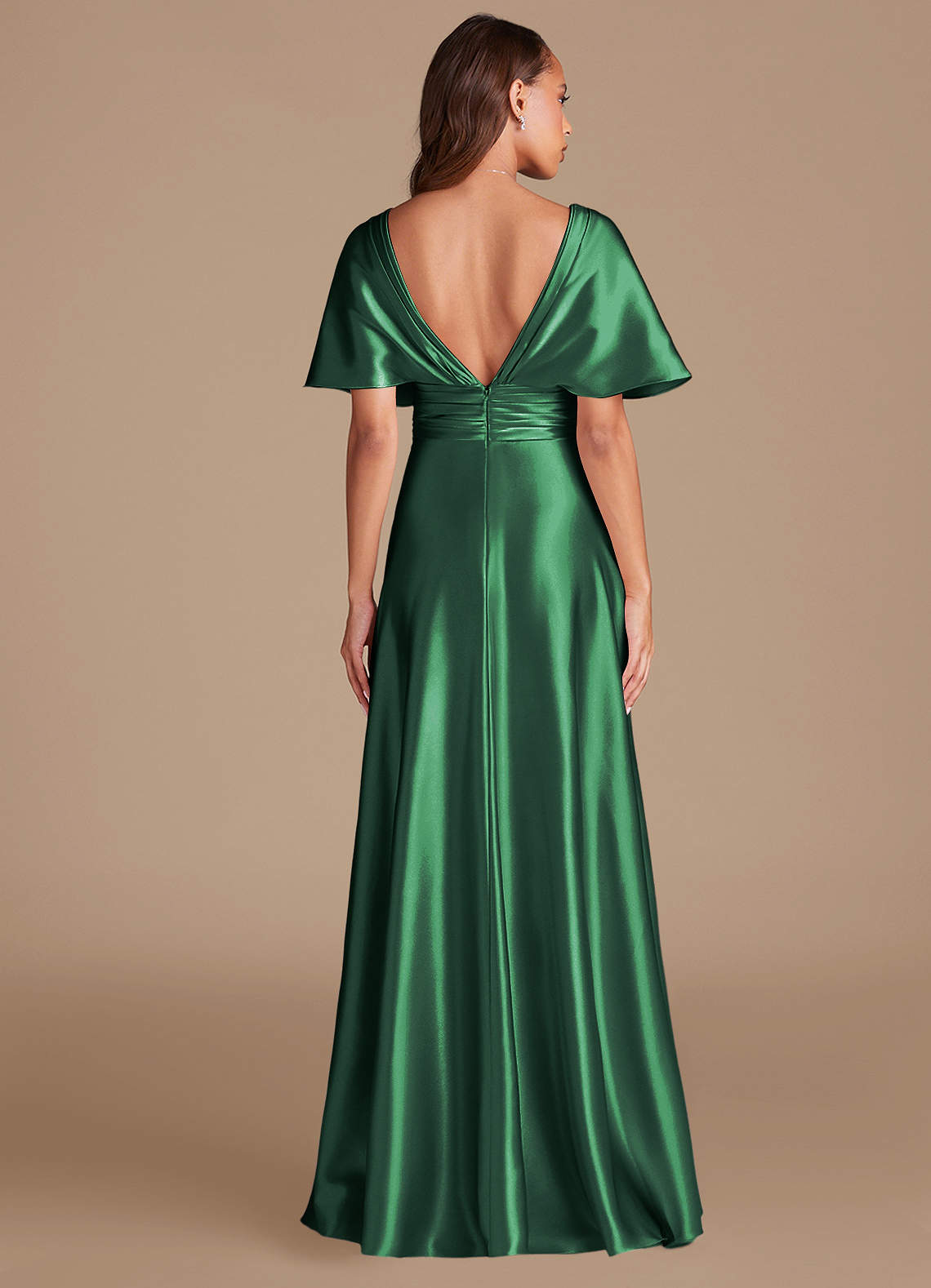 green taffeta bridesmaid dress Tessie Dress in Seaglass Satin
