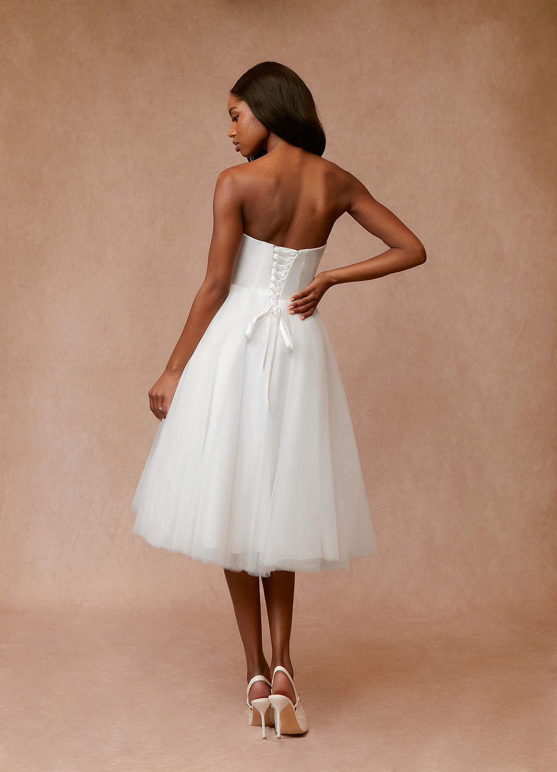 Azazie Gelsey Wedding Dresses Diamond White A-Line Sweetheart Neckline Tulle Dress image1