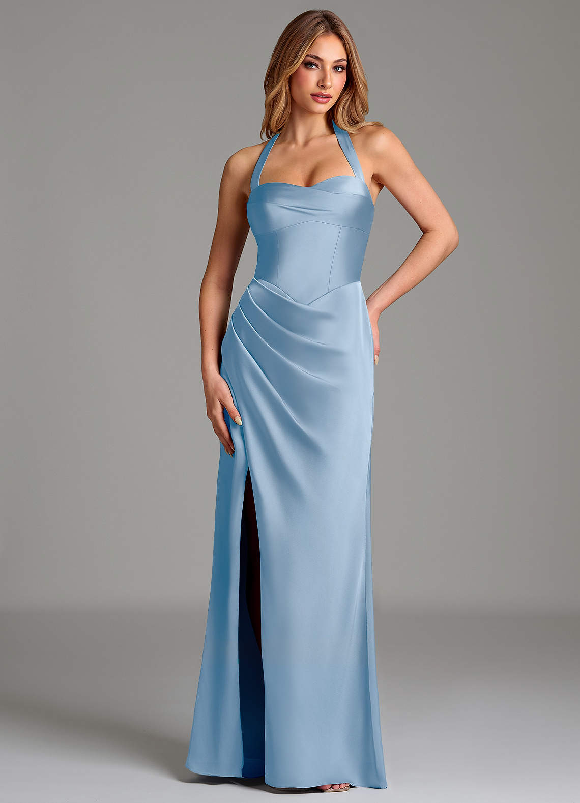 serenity blue bridesmaid dresses Azazie Hips 94cm
