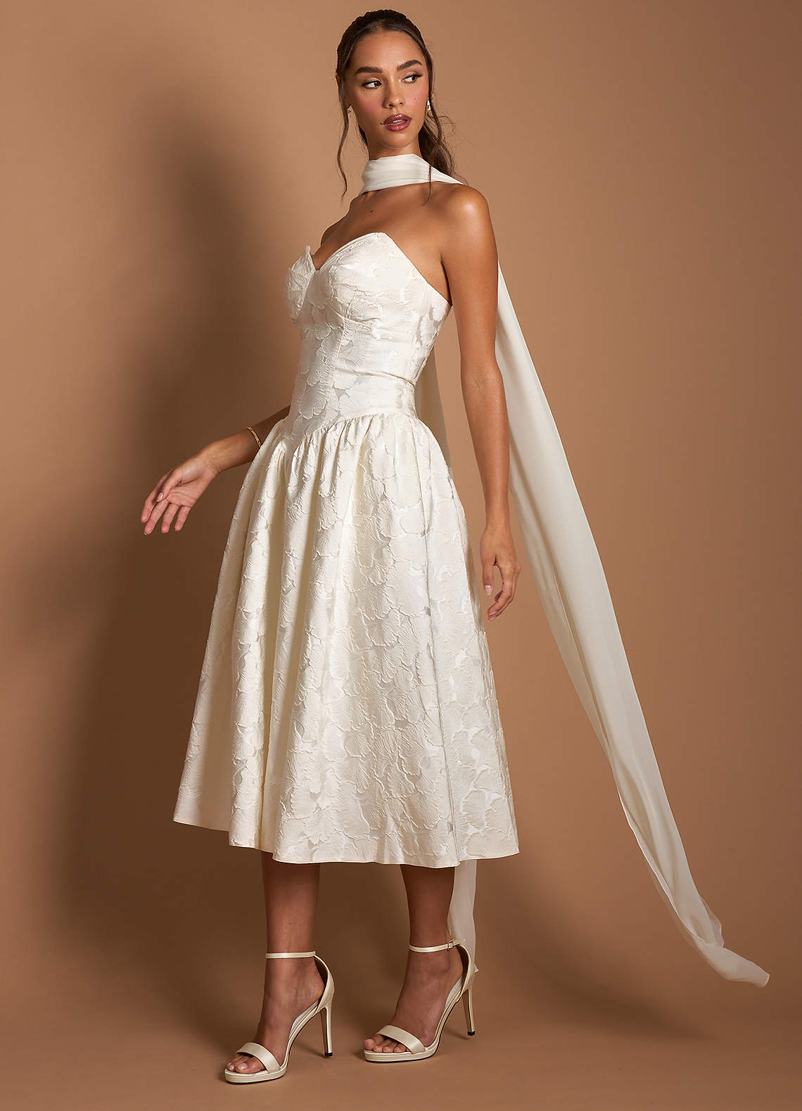 Astra French White Midi Dress | Azazie