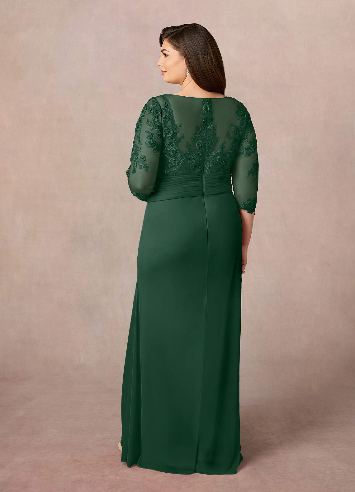 Azazie Fatemah Mother of the Bride Dresses Dark Green Mermaid Scoop Lace Lace Dress image8