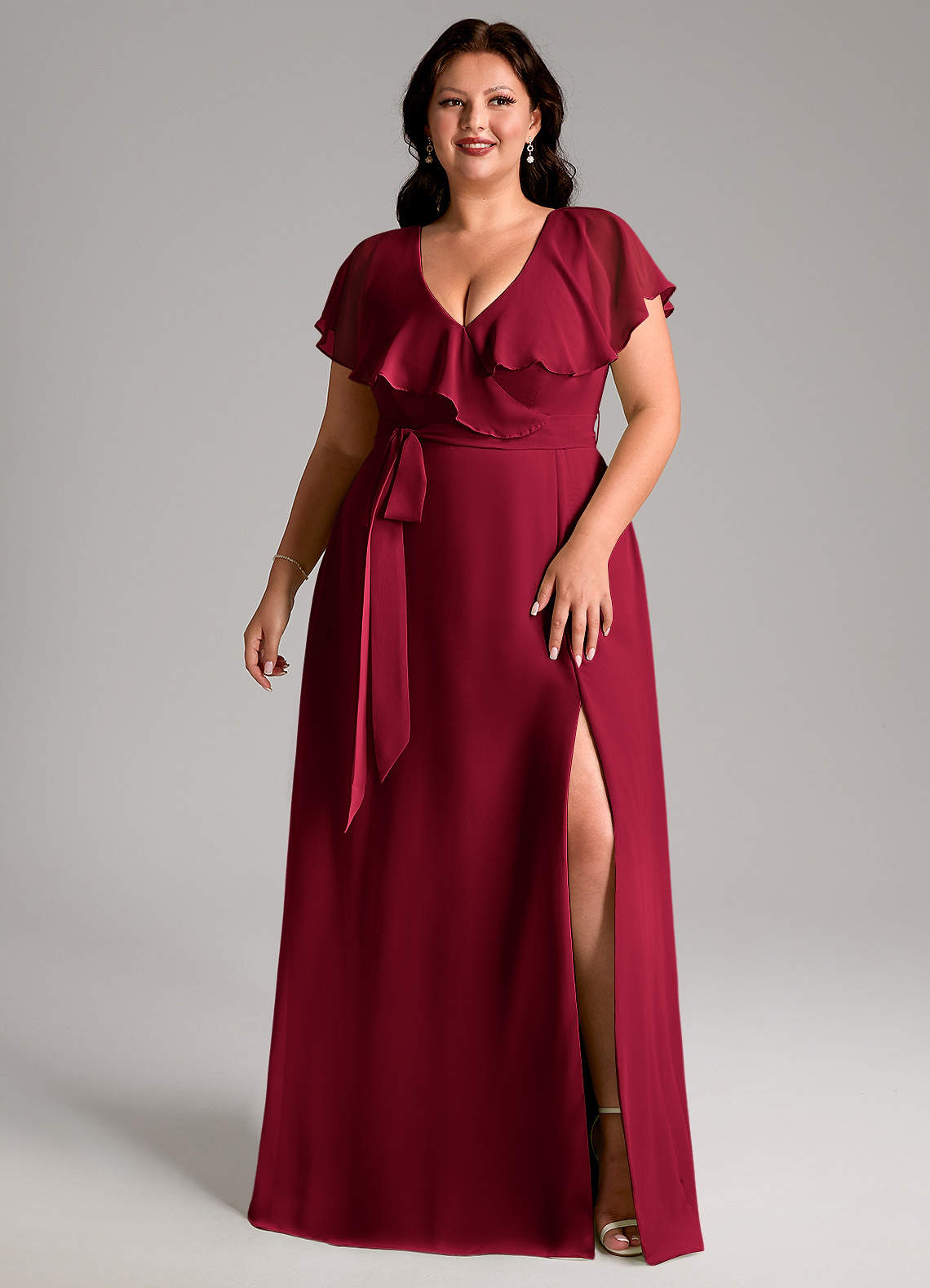 burgundy bridesmaid dresses with pockets Unique One Shoulder Side Split Burgundy Bridesmaid Dress for Black QB3022 US6 / Custom Color