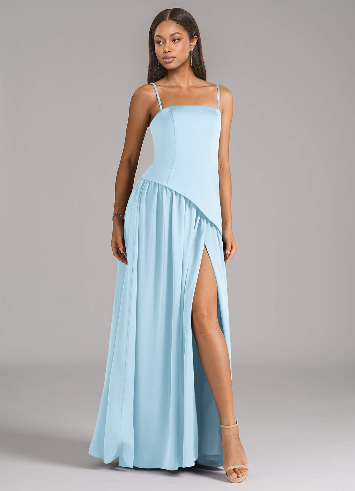 adeline bridesmaid dress Azazie A-Line Strapless Floor-Length Stretch Satin Dresses Please Note