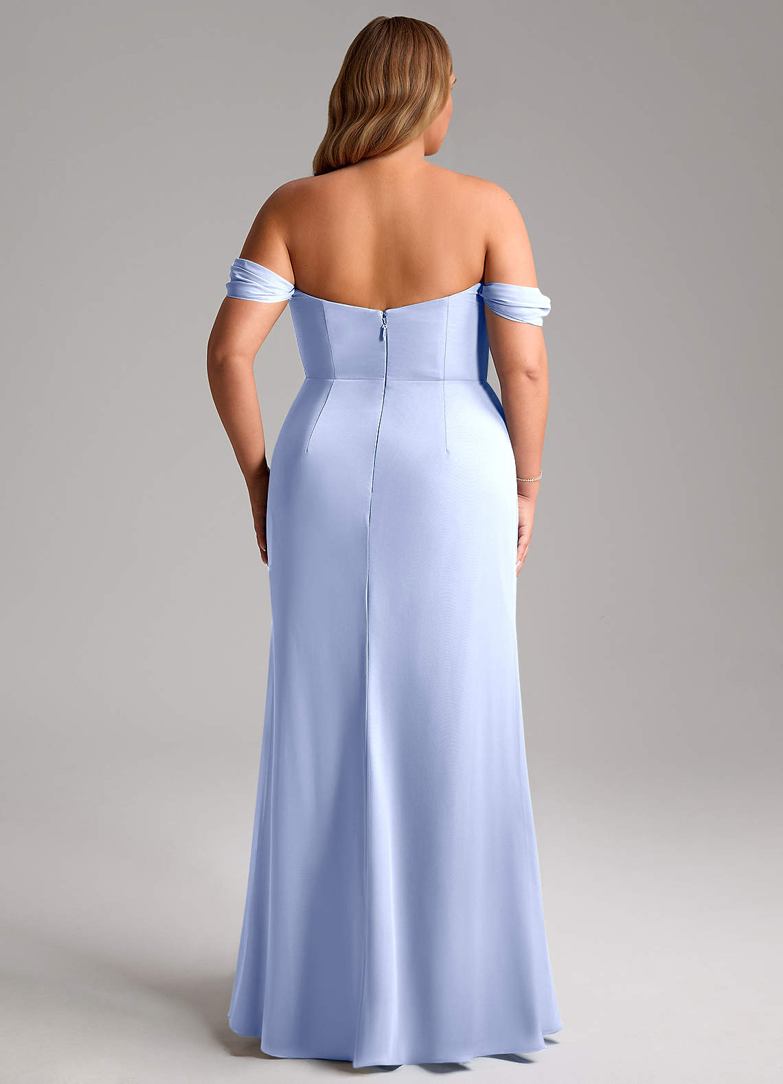 Azazie Saige Bridesmaid Dresses Ice A-Line Off the Shoulder Chiffon Convertible Dress image14
