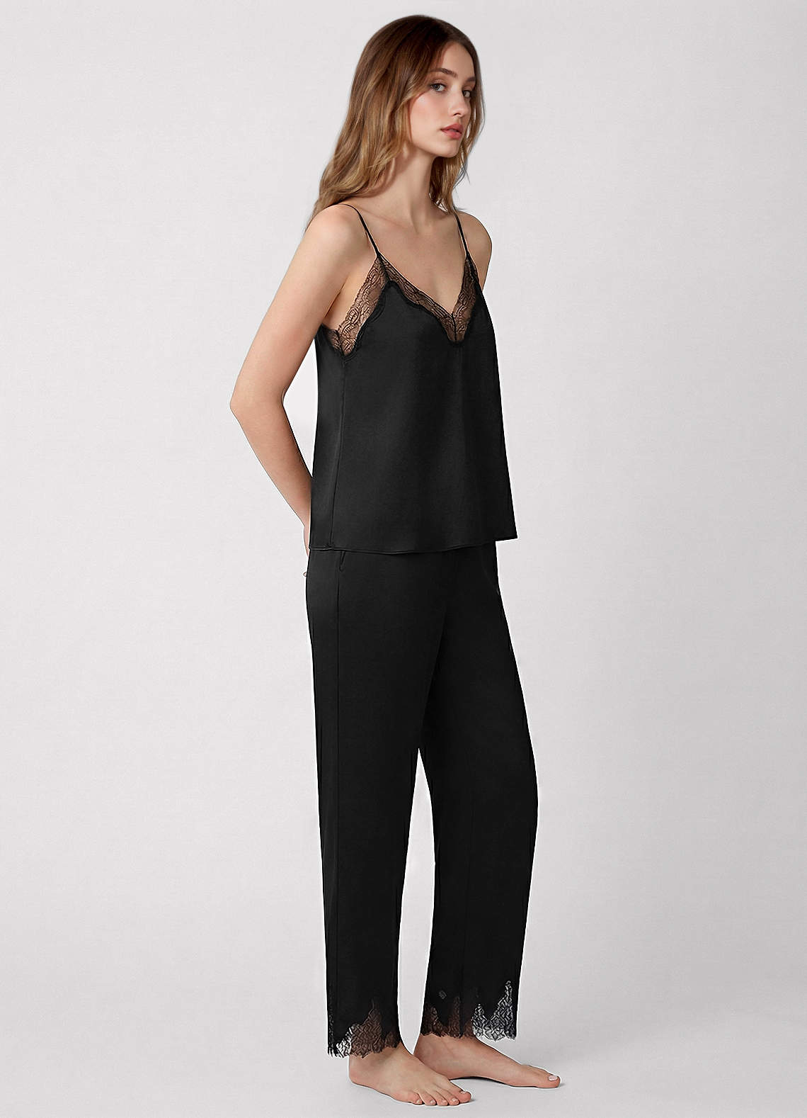 Black 100% Washable Silk Camisole | Azazie CA