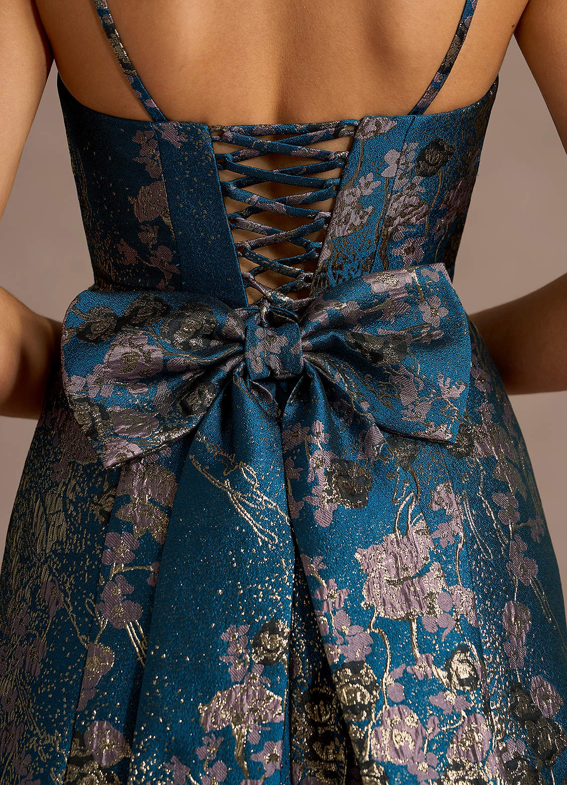 Blakely Teal Floral Midi Dress Ready to Ship | Azazie