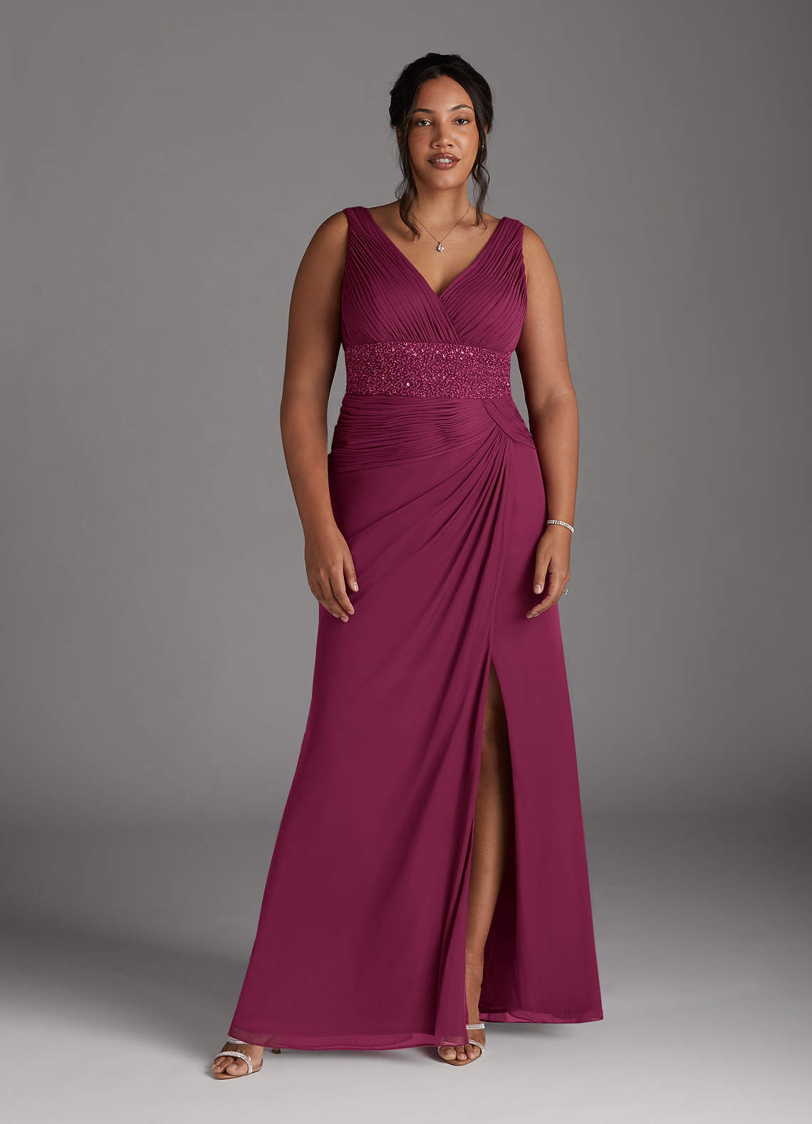 Azazie Winona vestidos de madre de la novia Vestido de Mora de Malla de Sirena con Lentejuela image1