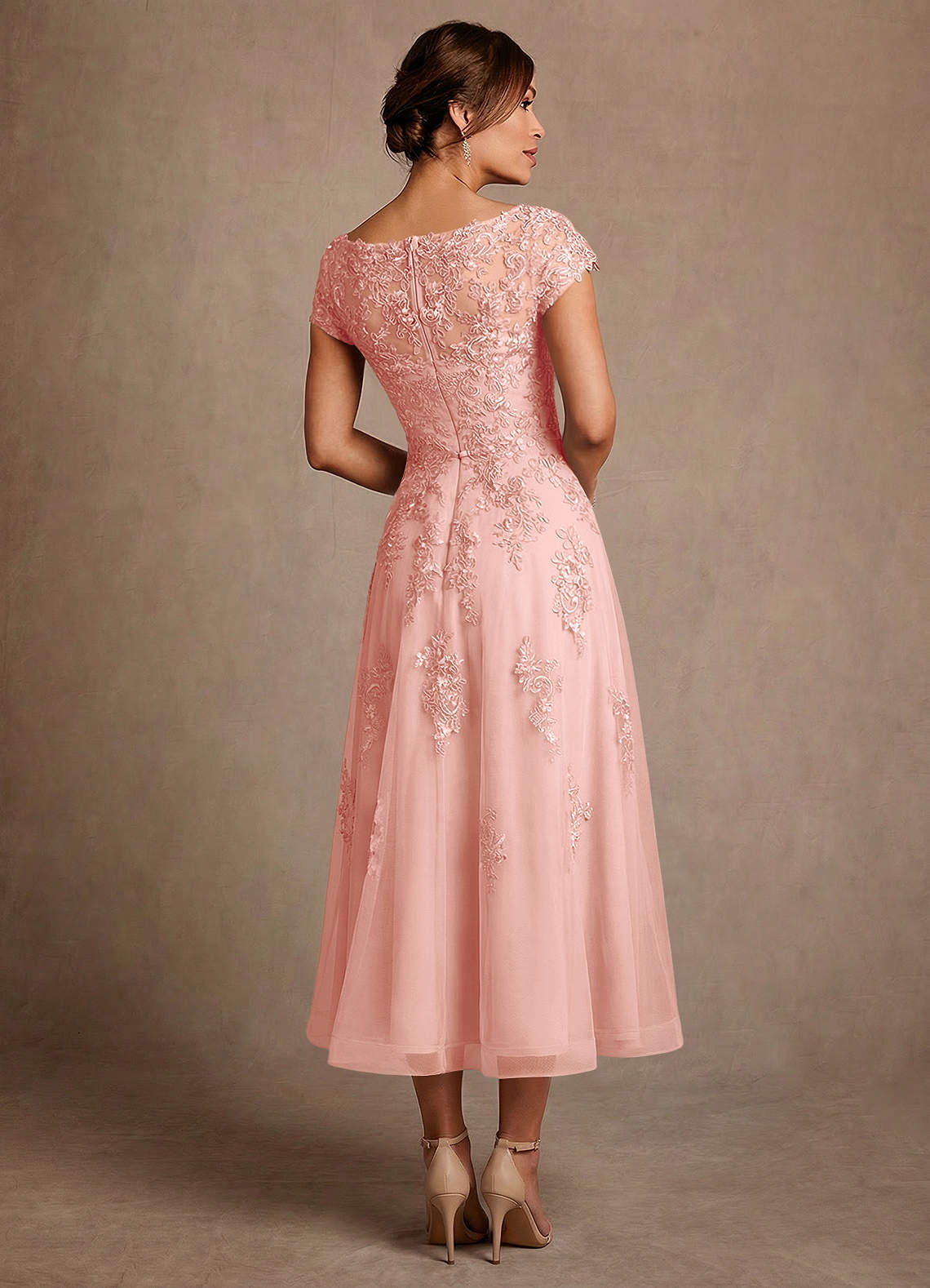 Azazie Jolanda Brudens mor kjoler A-Line Blonder Te-længde Kjole image1