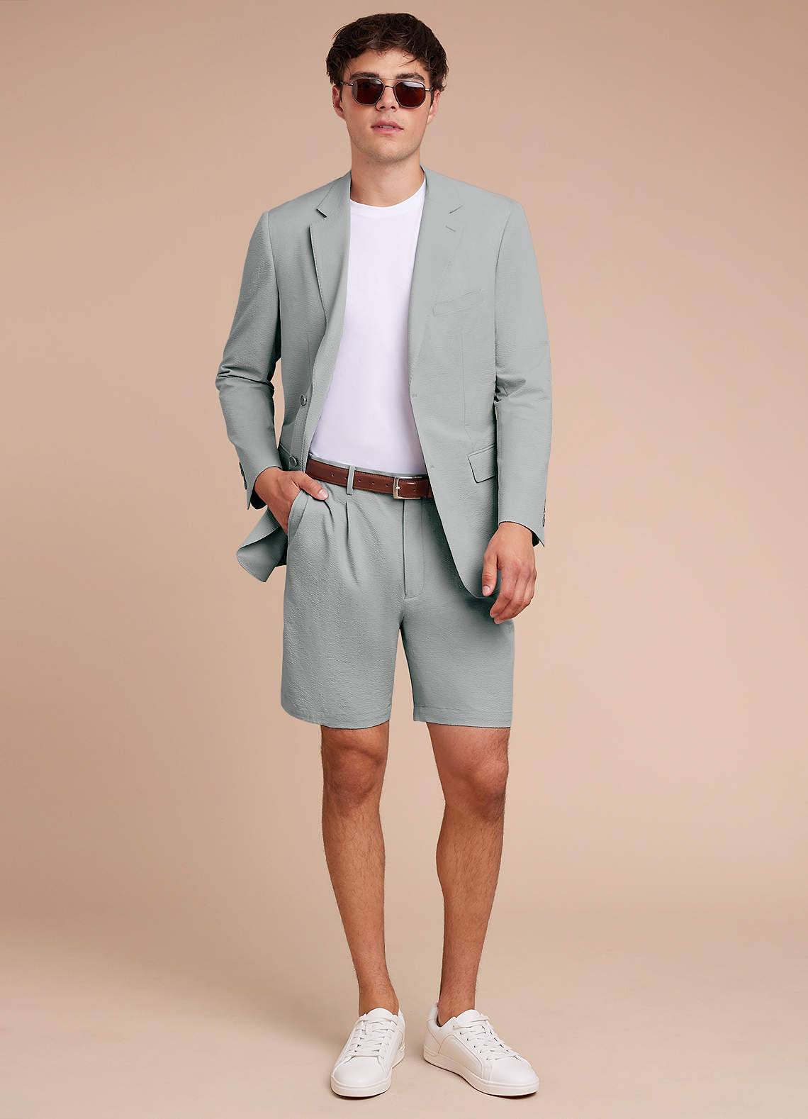 front Miles Seersucker Dress Shorts