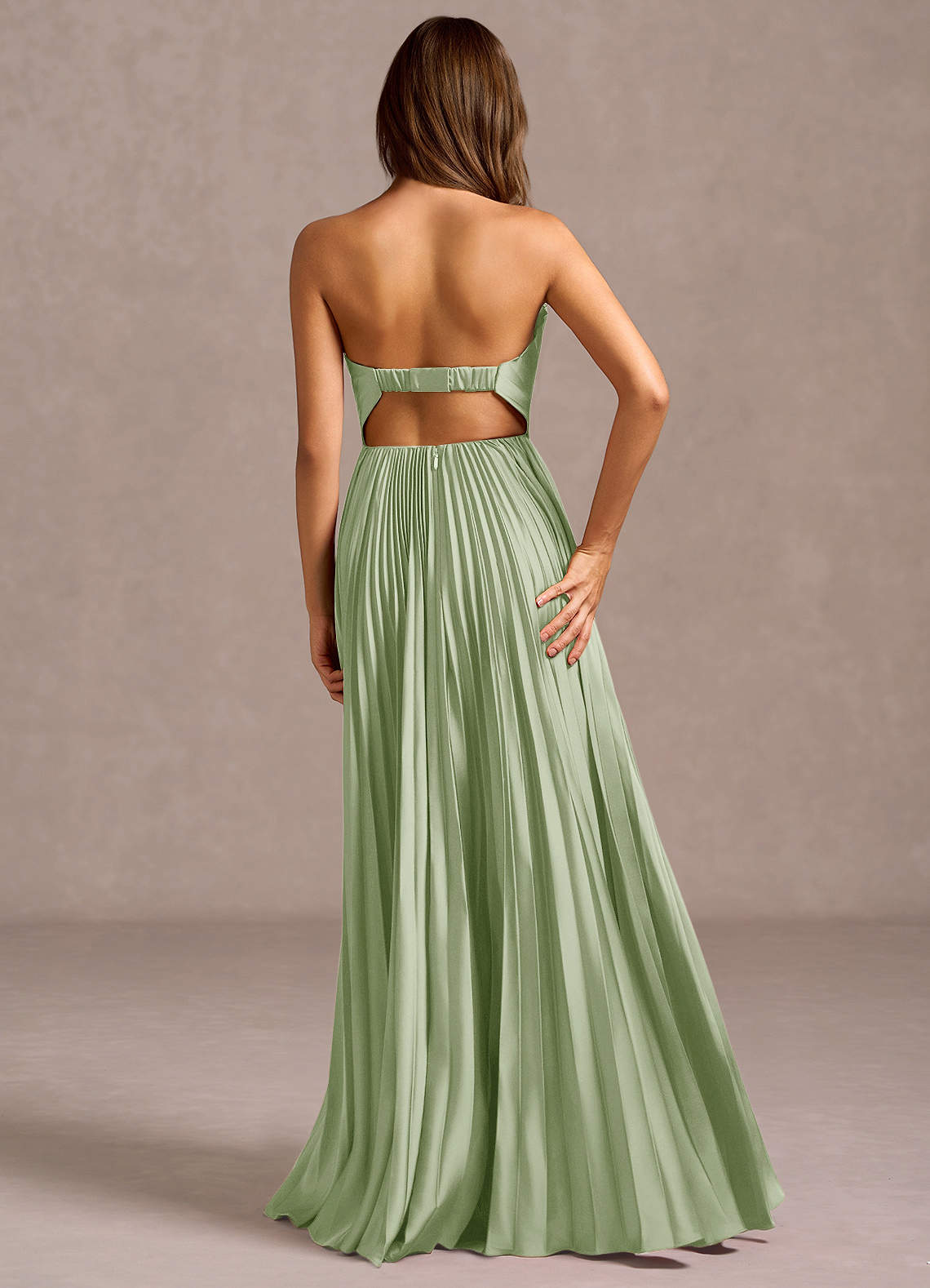 Azazie Wedding Guest Dress Light Green Maxi A-Line Strapless