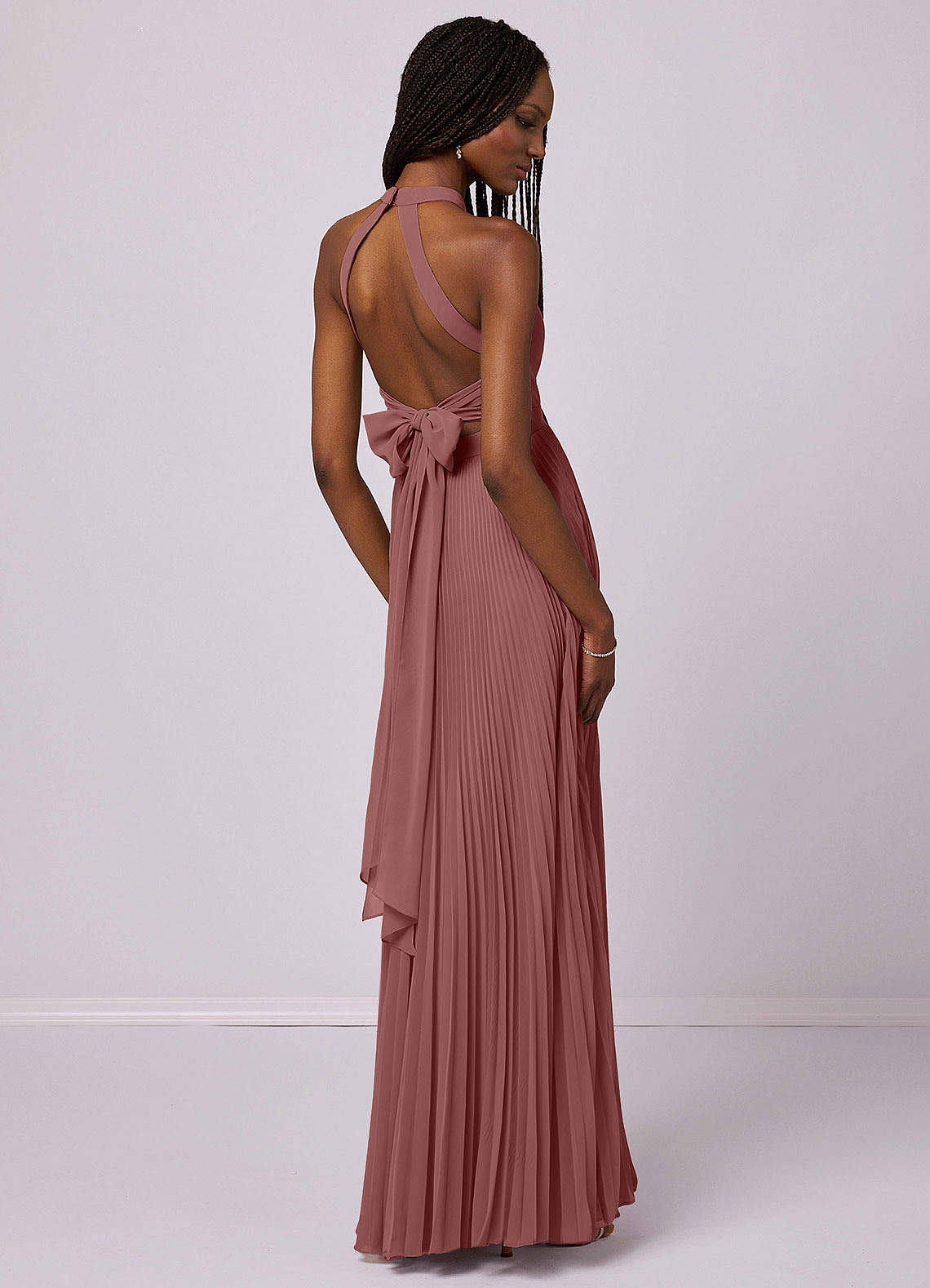 Barbie ♥ Azazie Bridesmaid Dresses Desert Rose A-Line Pleated Chiffon Dress image5
