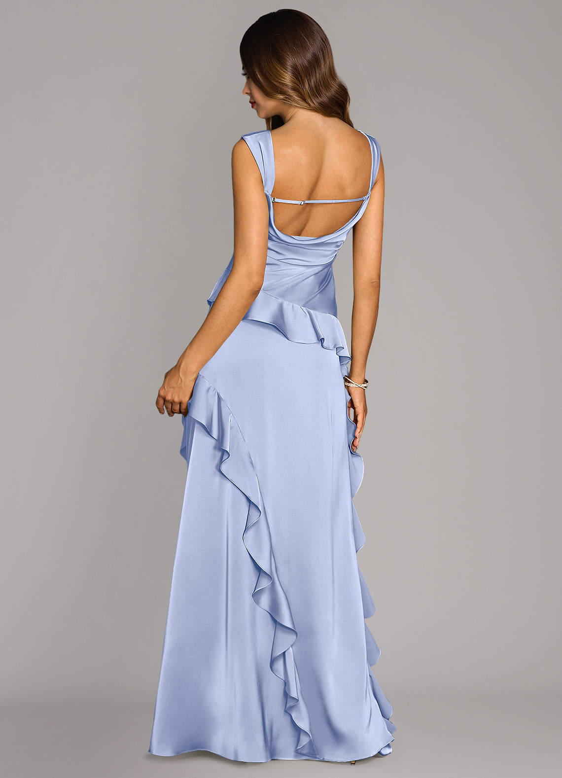 Azazie Sloane Bridesmaid Dresses Ice A-Line Sweetheart Neckline Stretch Satin Dress image1