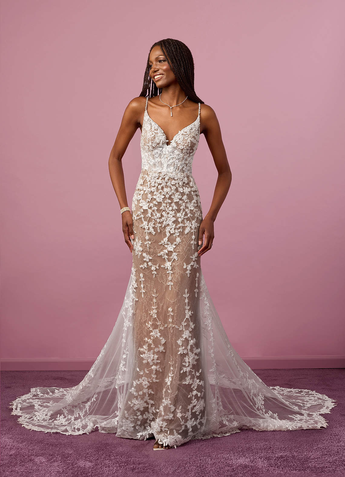 Barbie ♥ Azazie Diamond White Mocha Mermaid Sequins Tulle Dress