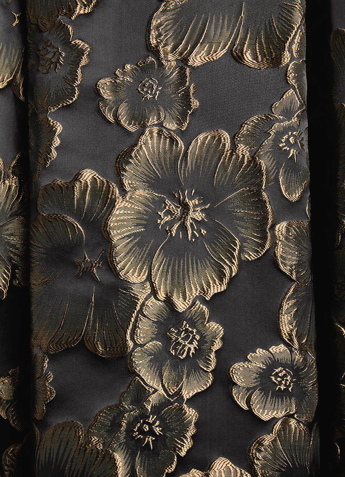 combo floral jacquard dress in black gold Shani Jacquard High-Low Fit & Flare Dress Black/Gold main image 1