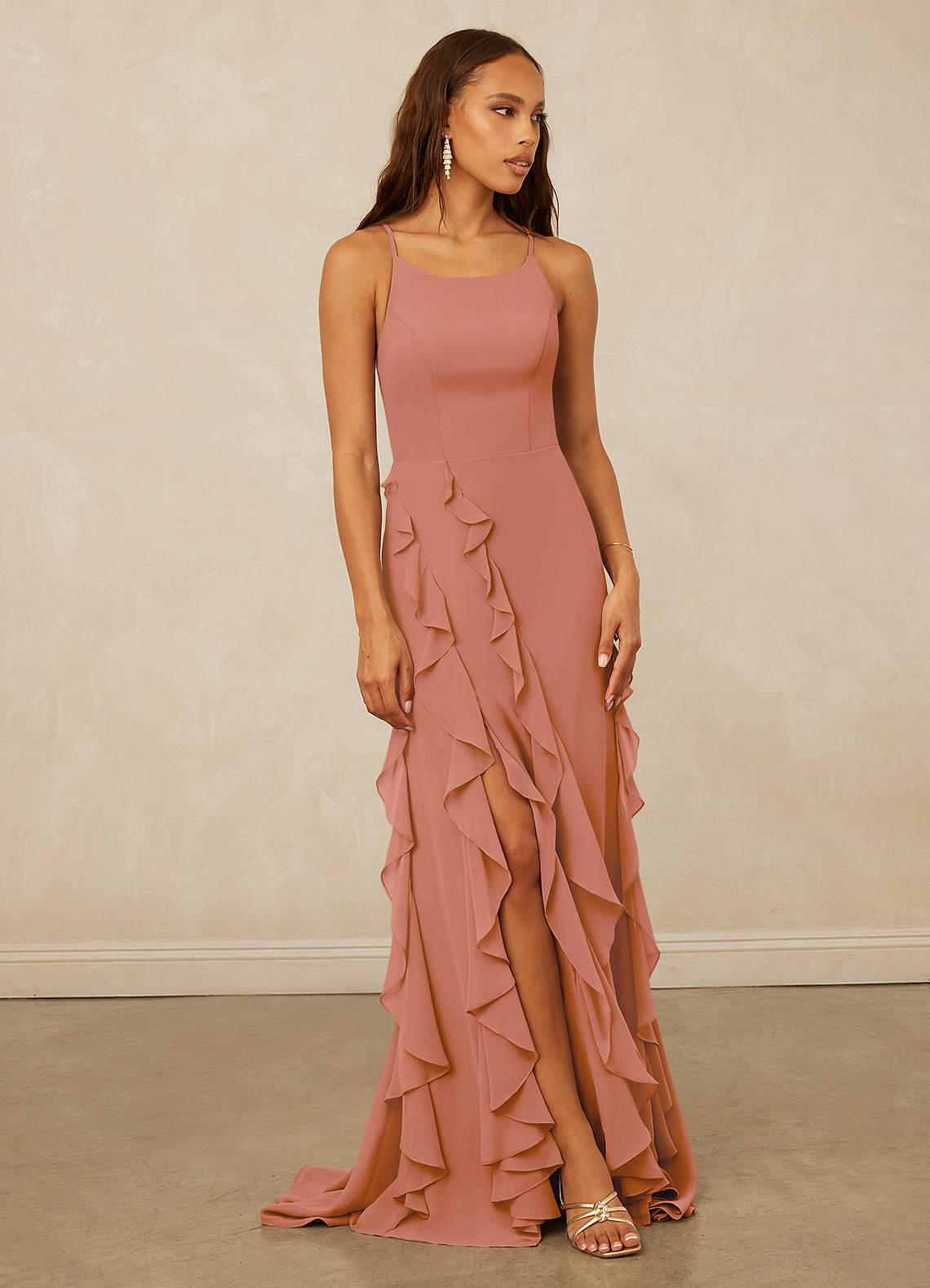 Christian Siriano Bridal for Azazie 1006 Bridesmaid Dresses MAI TAI Mermaid Ruched Chiffon Dress image1