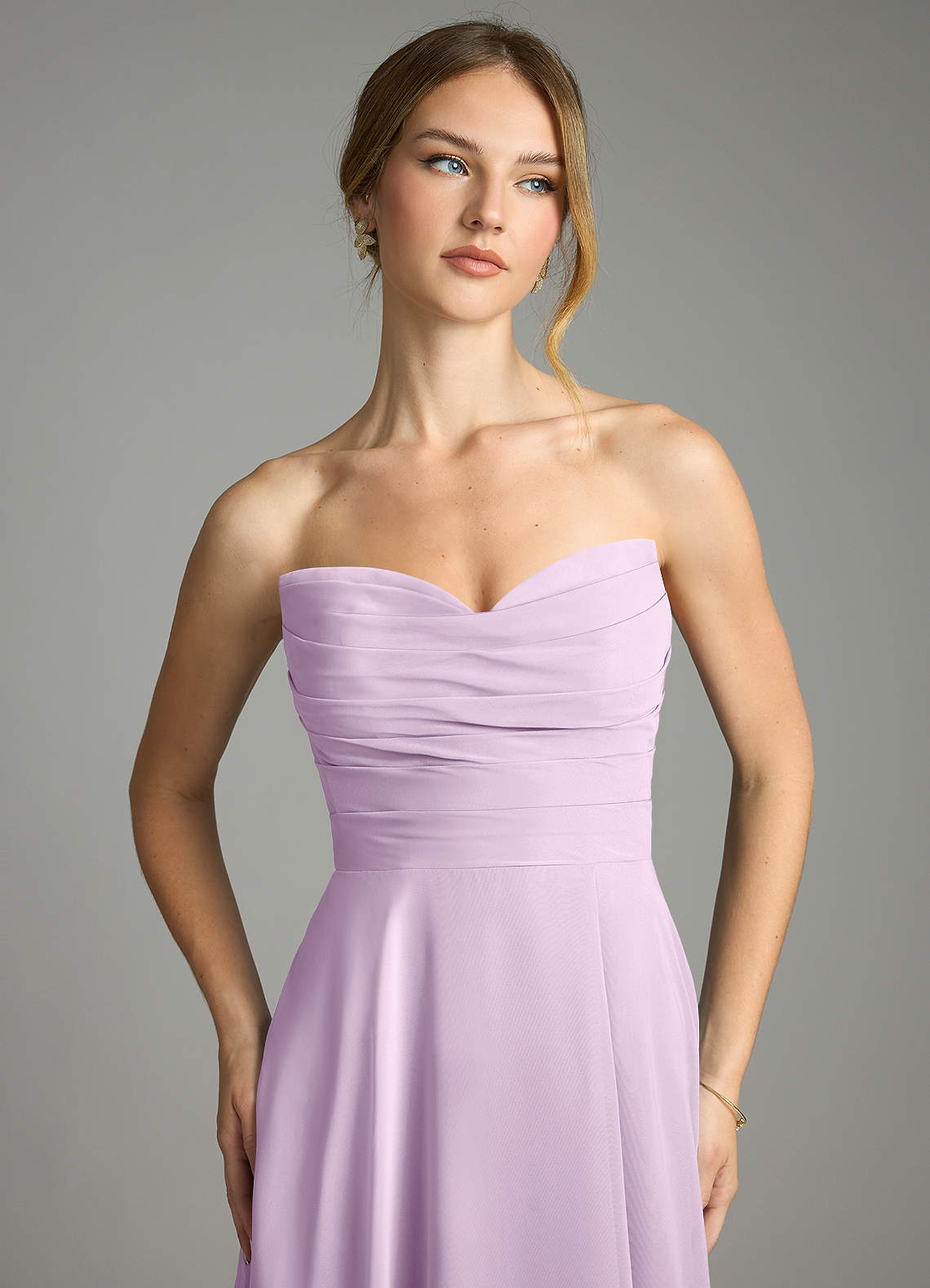 Azazie Ayla Frosted Lilac Chiffon Bridesmaid Dresses | Azazie