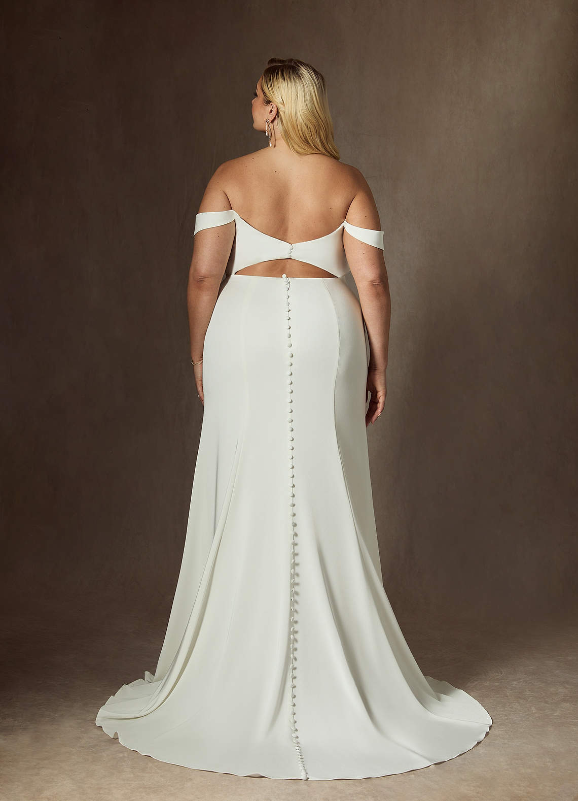 Azazie Moonlight Wedding Dresses Diamond White Mermaid Scoop Pleated Crepe Back Satin Dress image1