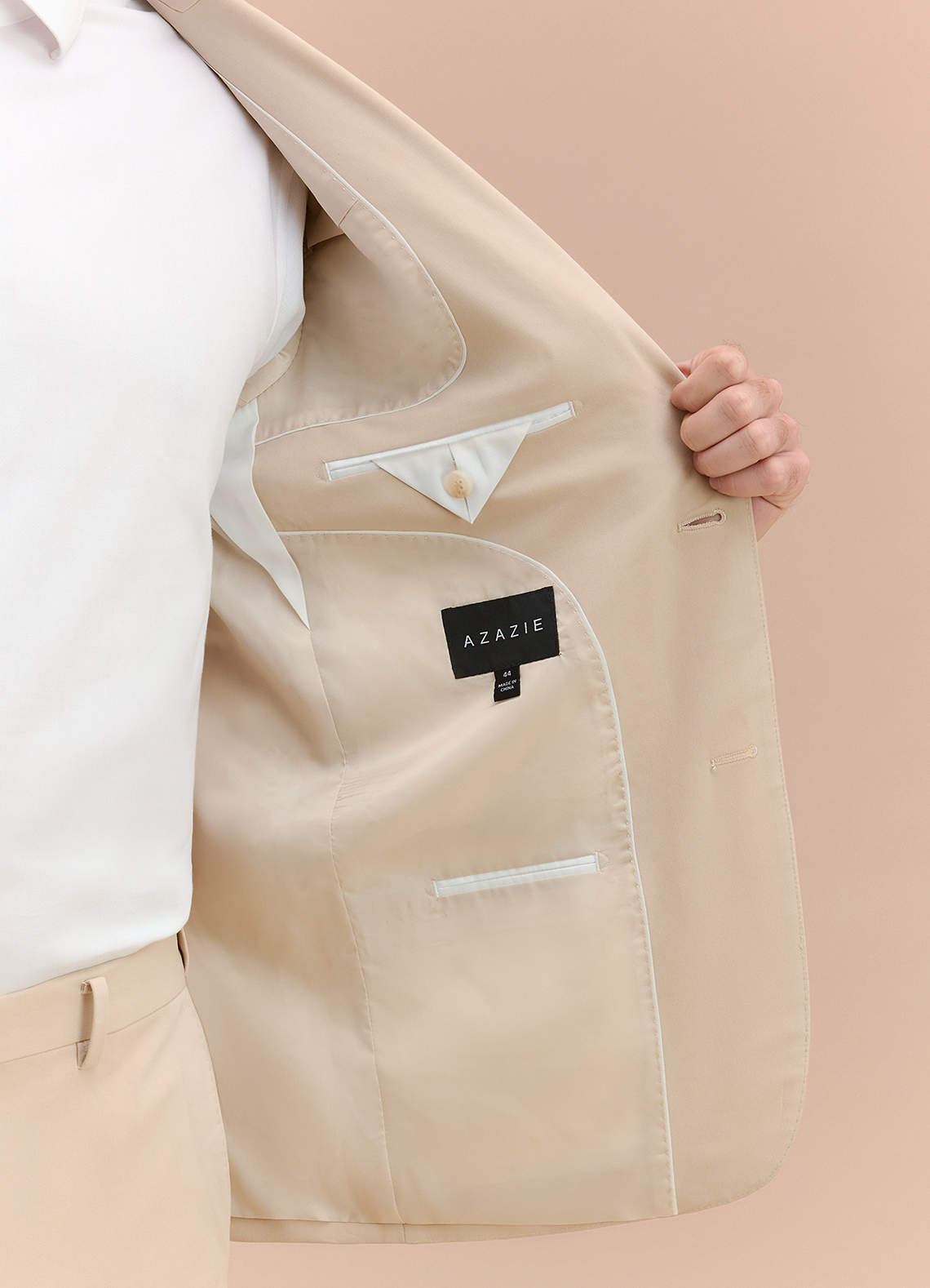 front William Tan Comfort Blend  Suit Jacket