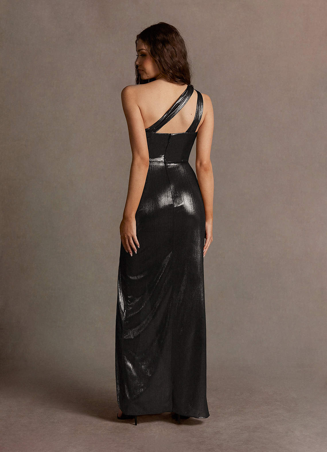 Helen Black Asymmetrical Maxi Dress | Azazie UK