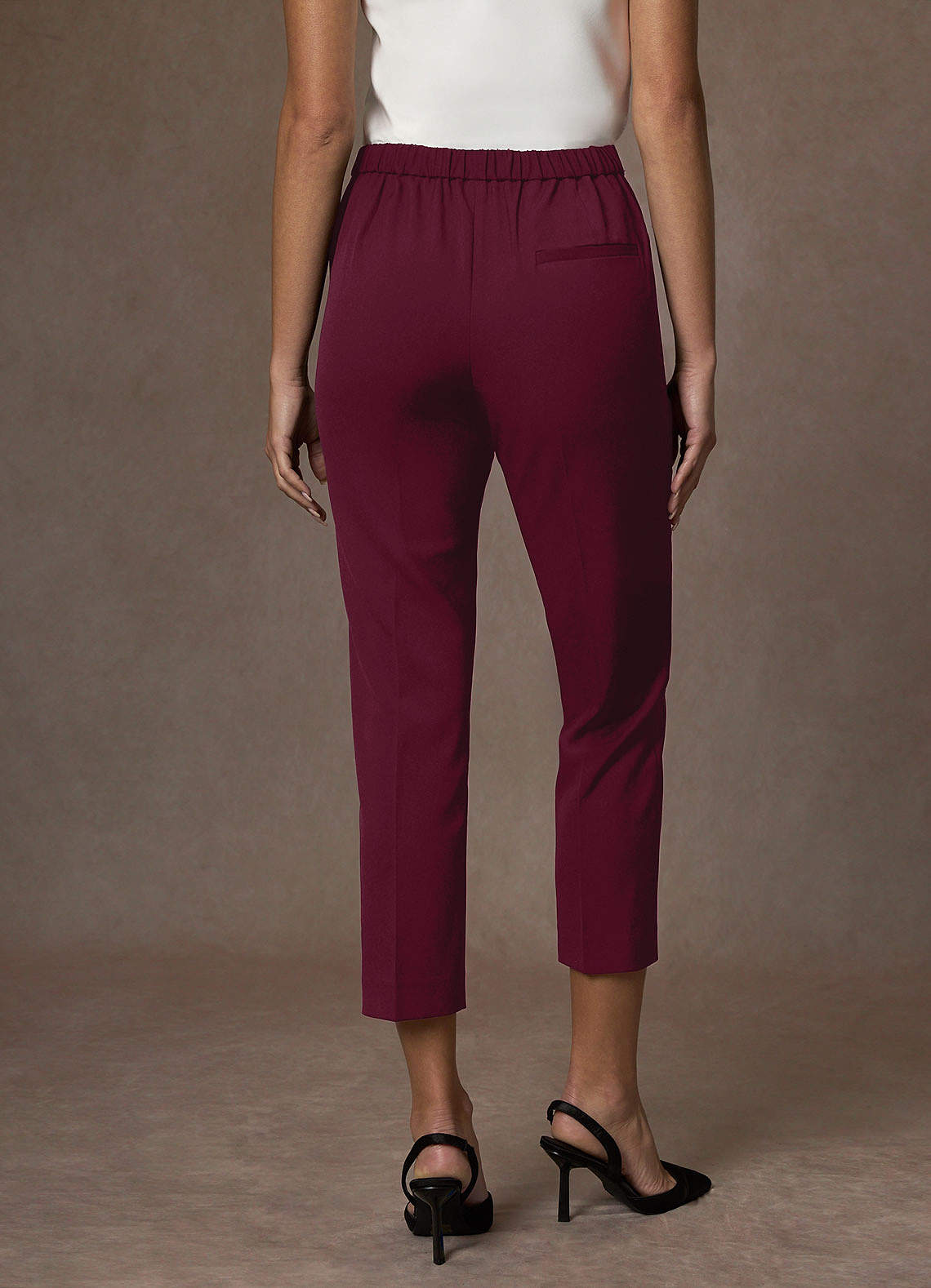 front Kennedy Burgundy Structured Stretch Pants Suit