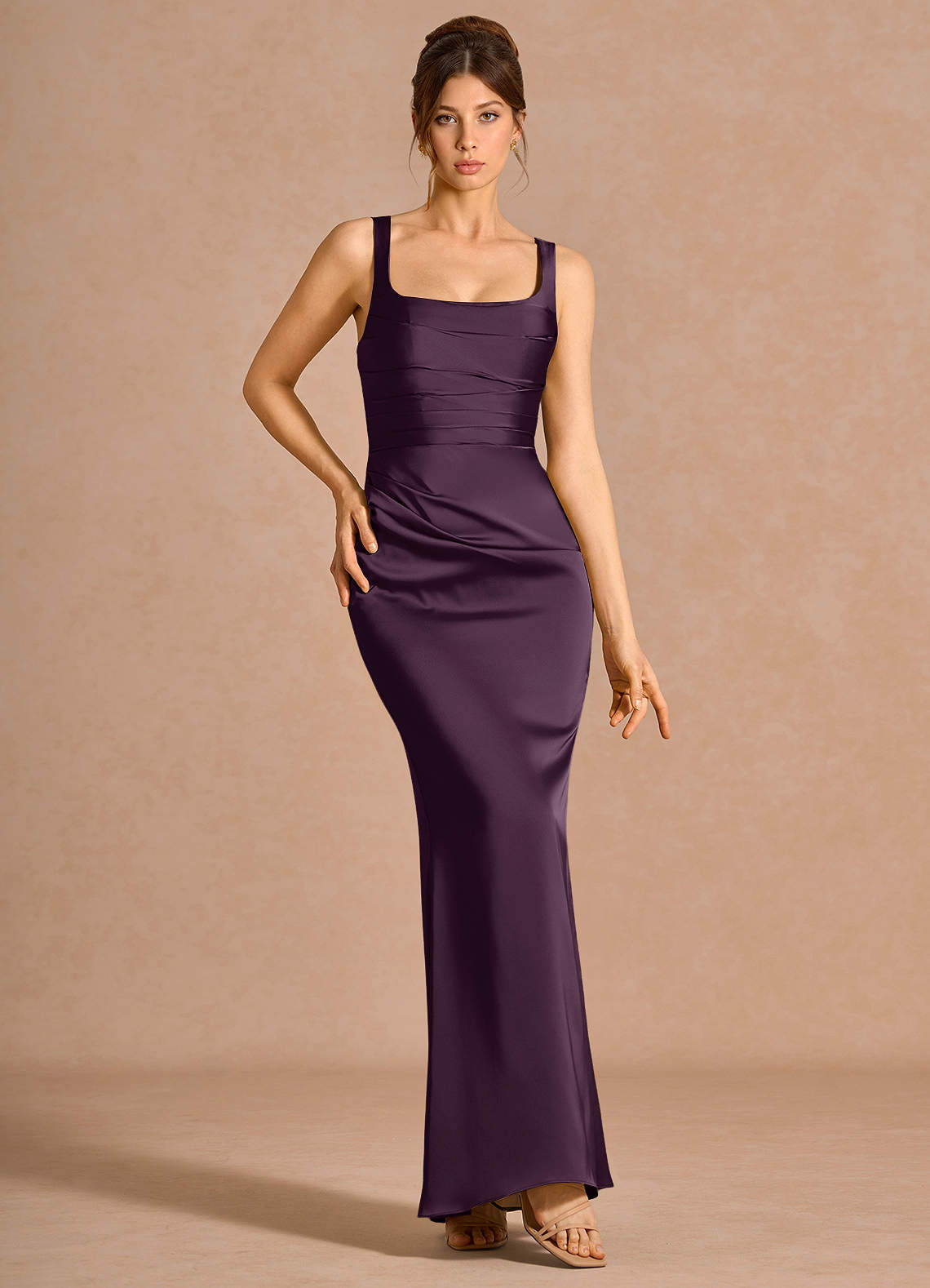 knee length dresses for ladies Purple Kaftan Maxi Dress for Women. Purple Caftan Dress – Nuichan main image 0