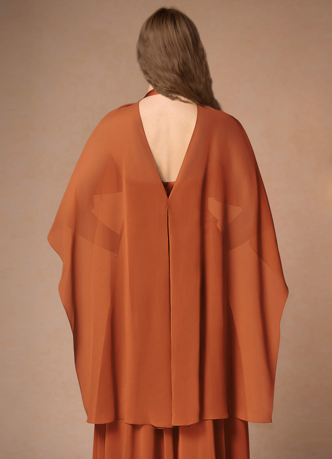 front Azazie Matching Color Chiffon Multiway Cape