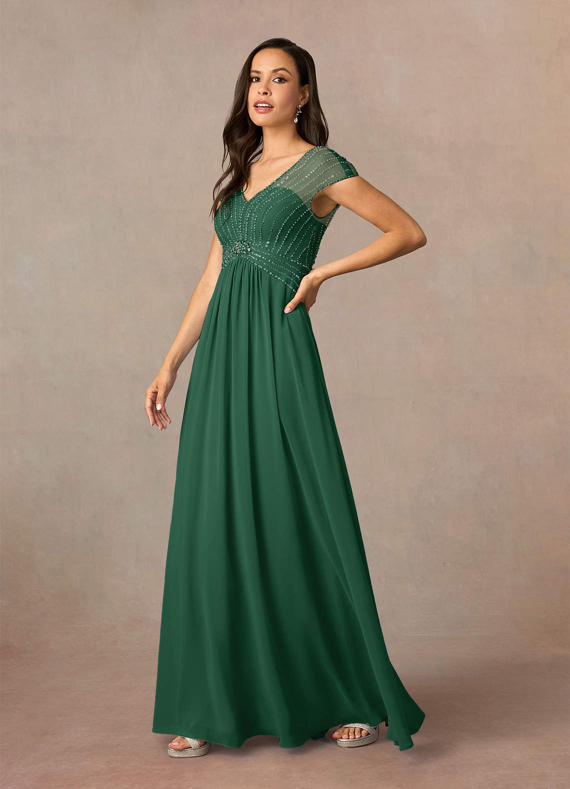 slim fit dress slacks Dark Green Satin Long Prom Dress, Beautiful A-Line Evening Dress Party main image 0