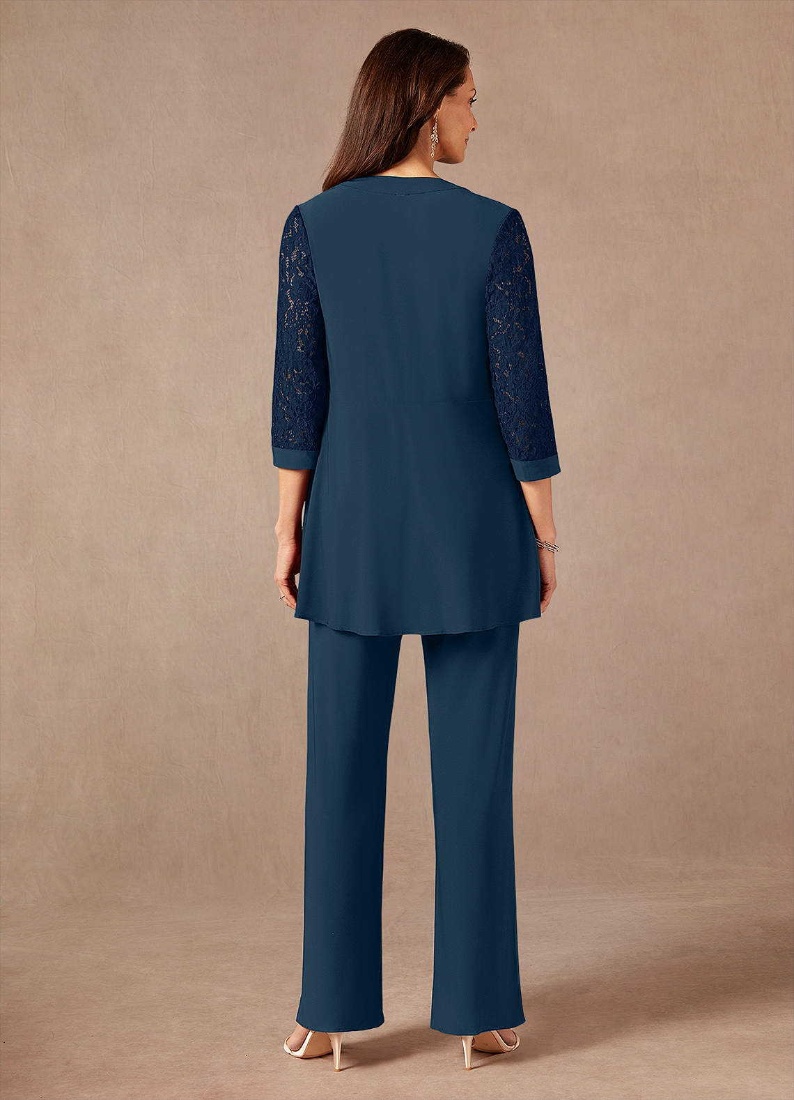 Azazie Mamrie Mother of the Bride Dresses Dark Navy Neptune Jumpsuit/Pantsuit Lace Dress image5