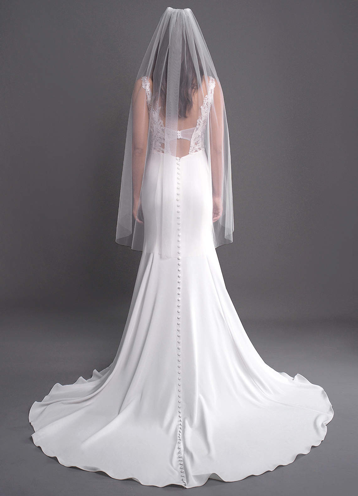 front Talia Fingertip Length Veil