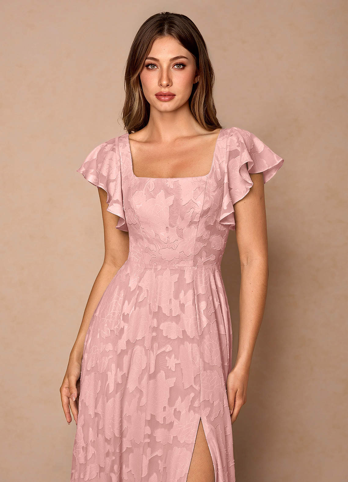 Talia Haze Pink Midi Dress | Azazie