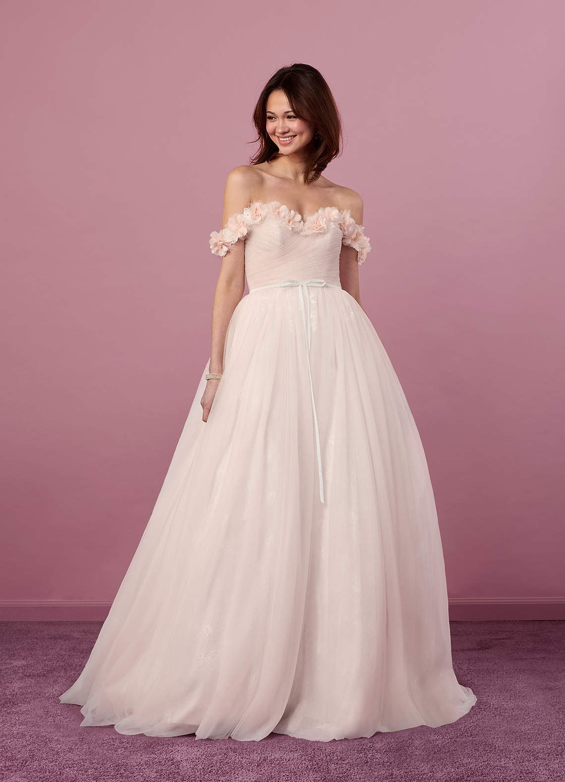 Barbie ♥ Azazie Wedding Dresses A-Line Lace Tulle Sweep Train Dress image1