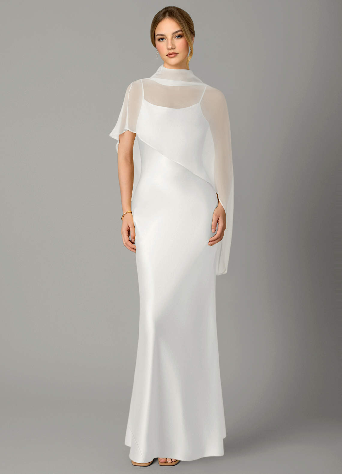 silk white formal dress Azazie Jaleesa Fabric Type: PONTE