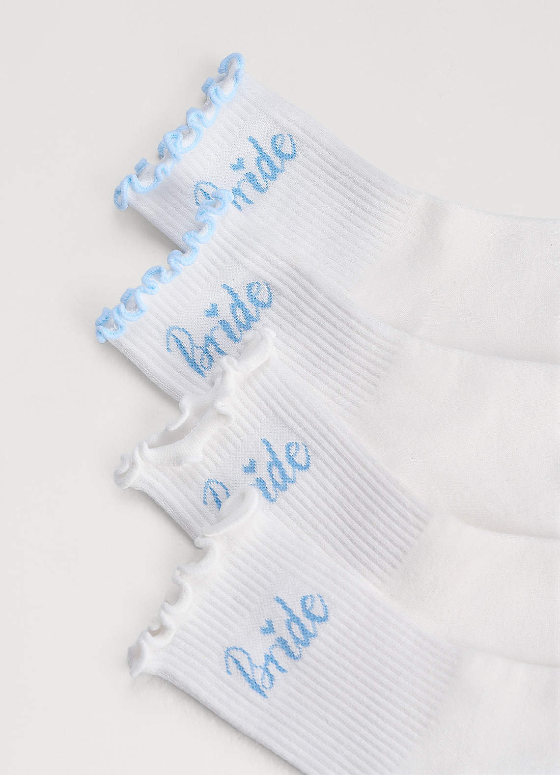front Ruffle Cuff Bridal Getting‑Ready Socks for Wedding Day