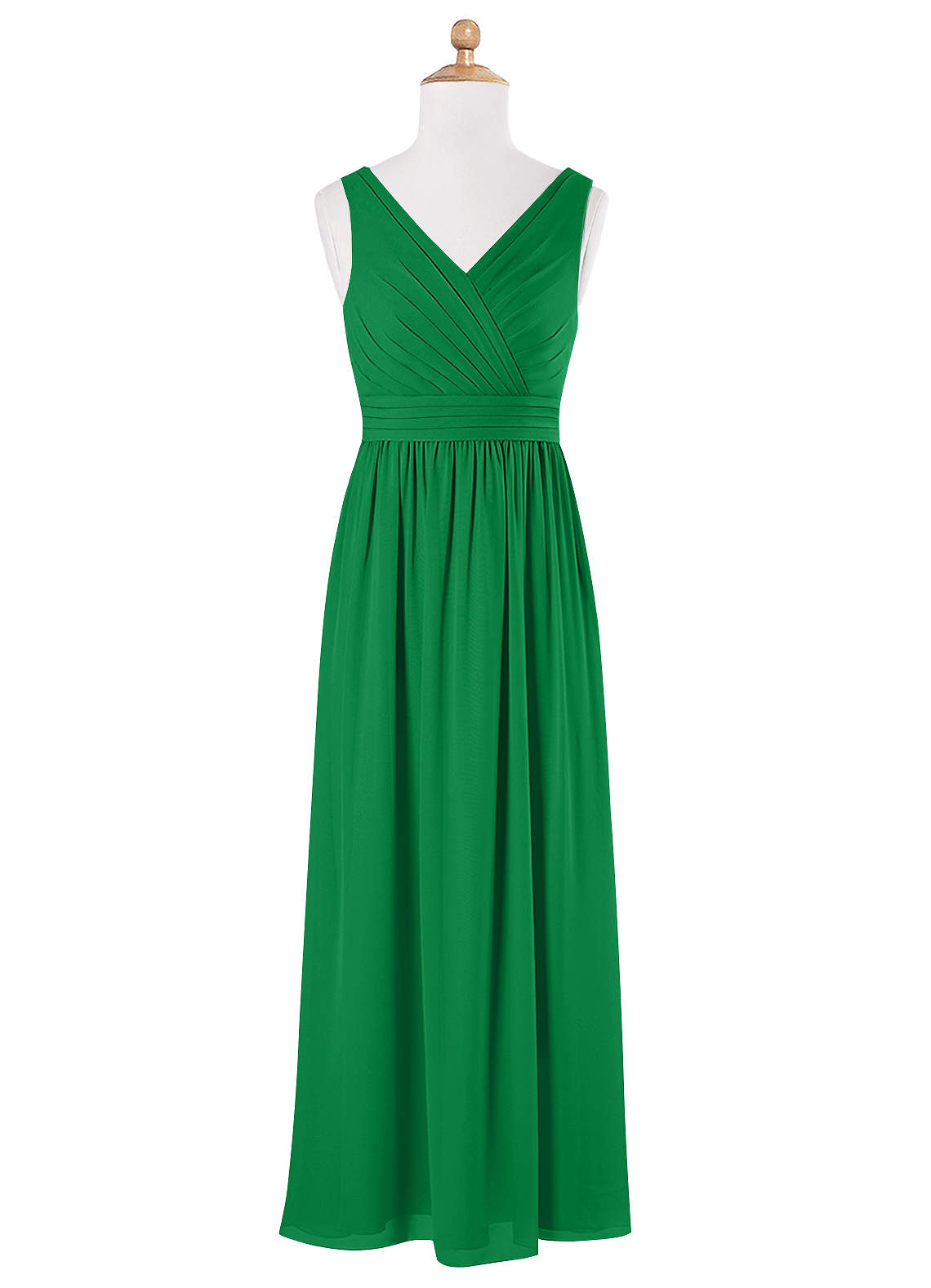 Azazie Kora Junior Emerald A-Line Pleated Chiffon Dress image5
