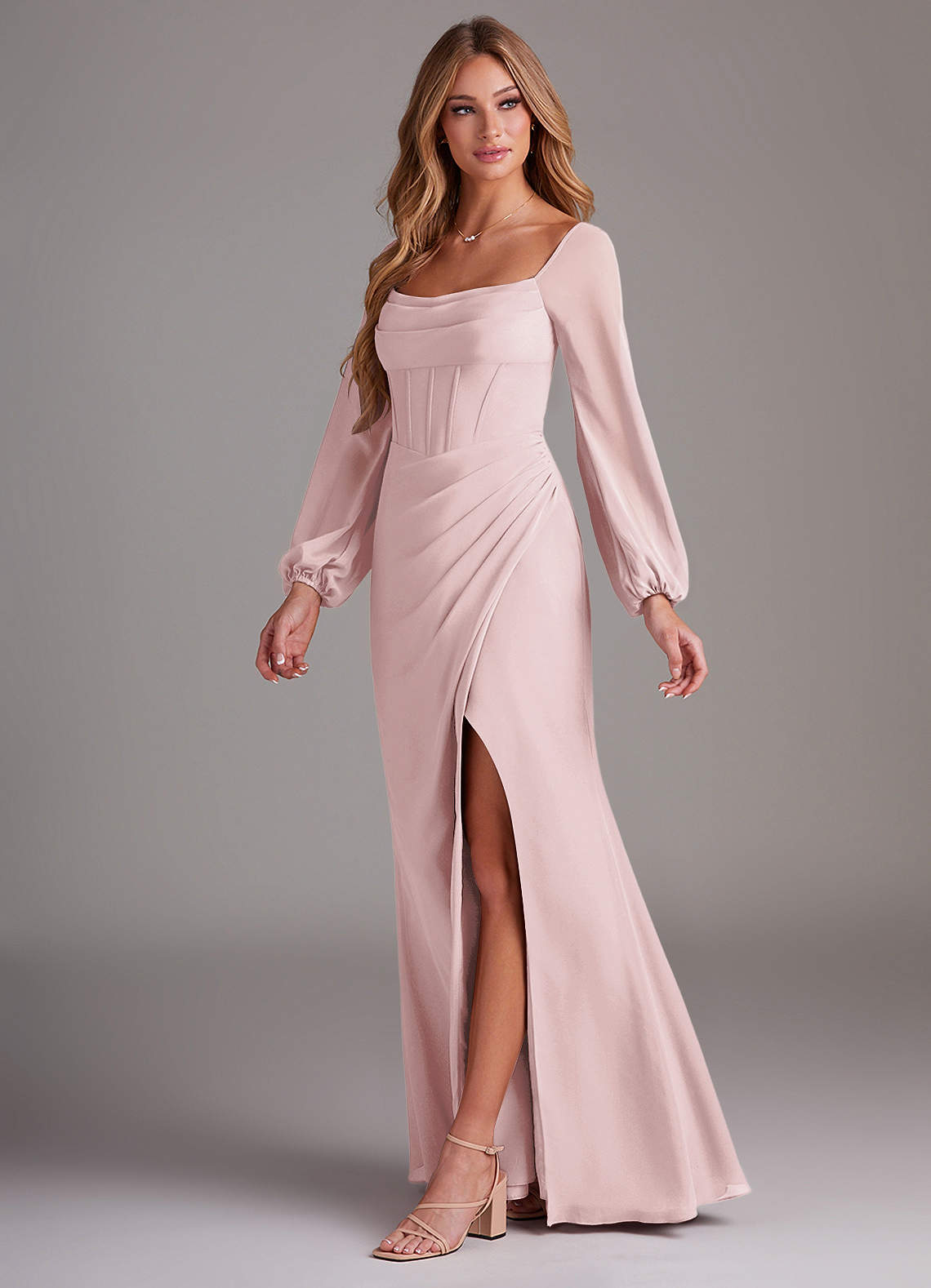 pink silk chiffon dress Draped silk chiffon corset midi dress Color: Light pink RASARIO Online Boutique 40 (FR) / Light pink