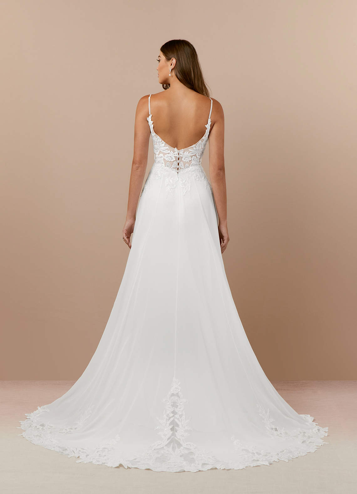 Azazie Kimmarie At-home Try On Dresses Diamond White A-Line V-Neck Sequins Chiffon Dress image1