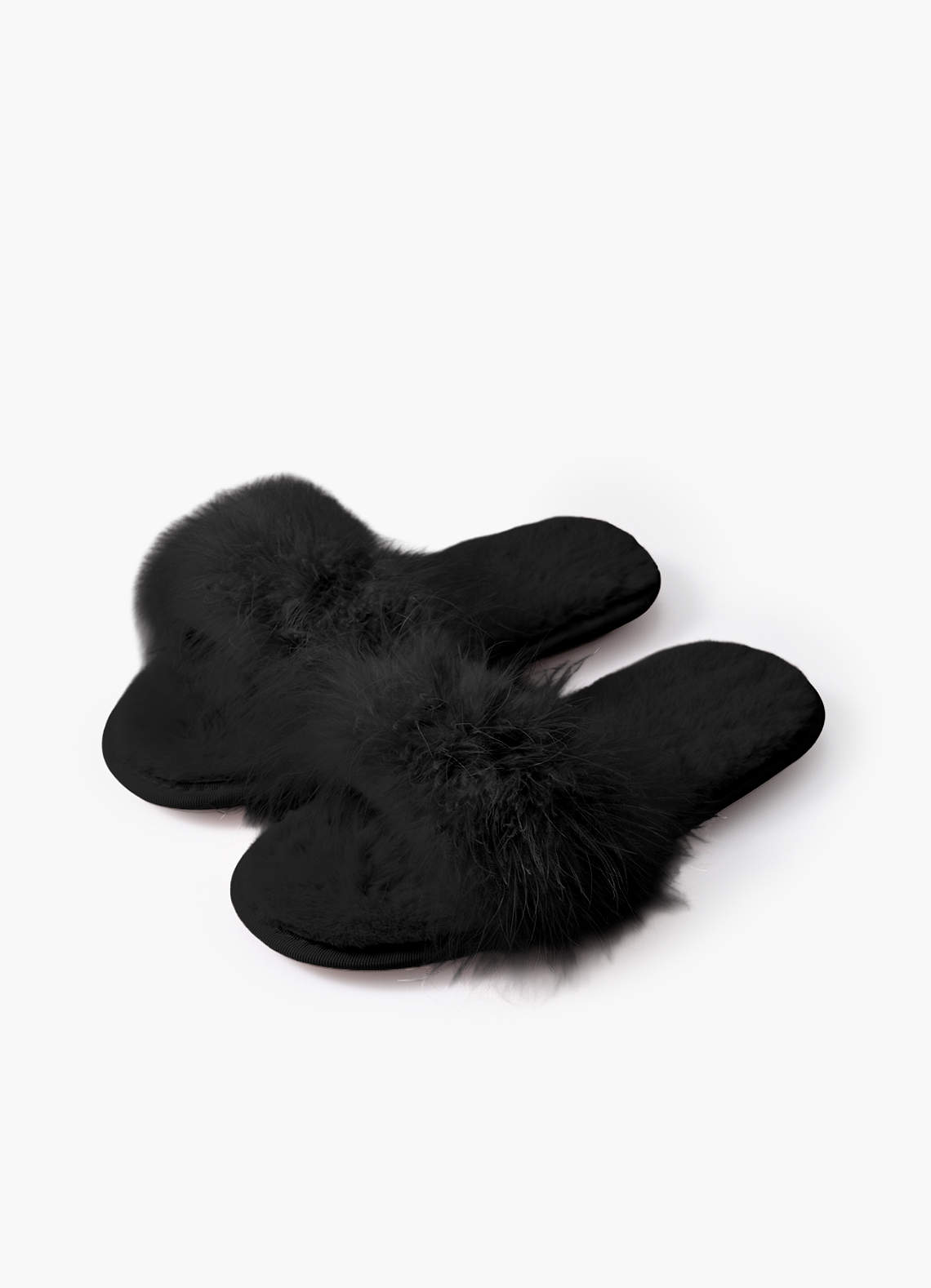 front Cross Band Fuzzy Slippers