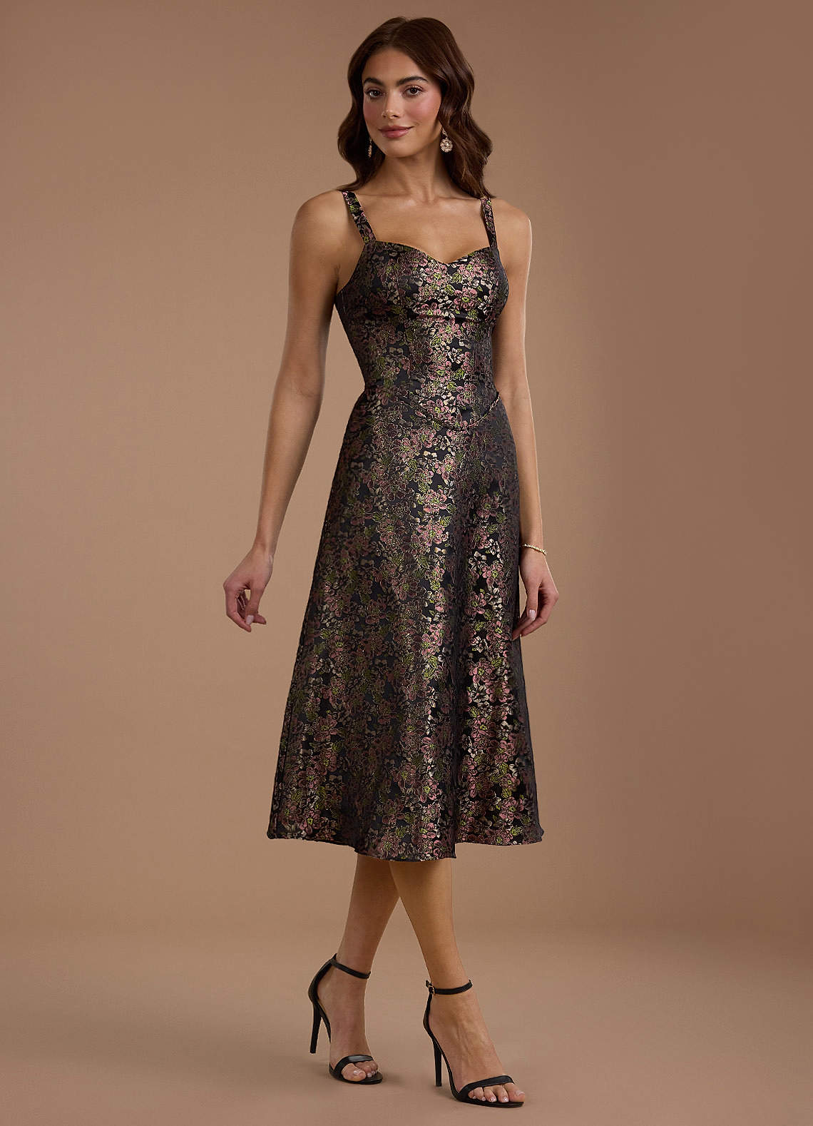 Elsie Moody Floral Midi Dress | Azazie UK