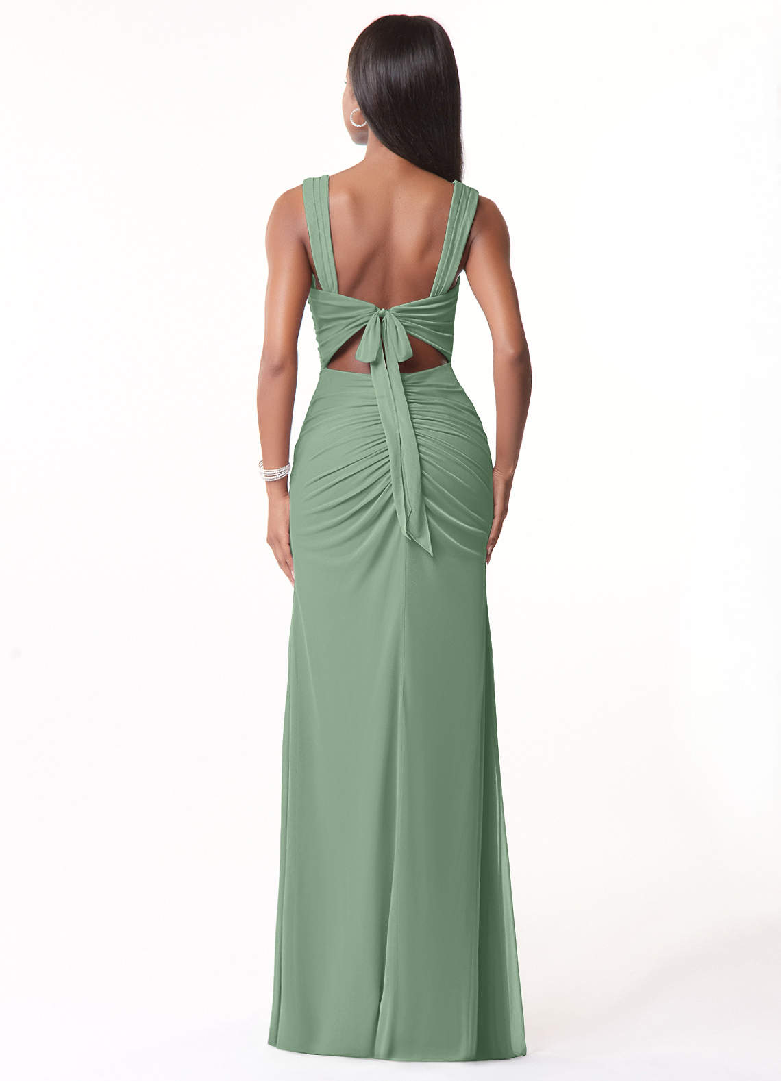 Azazie Jesaphine Suknie dla druhen Osłona Ukłon Siatka Do ziemi Sukienka image2